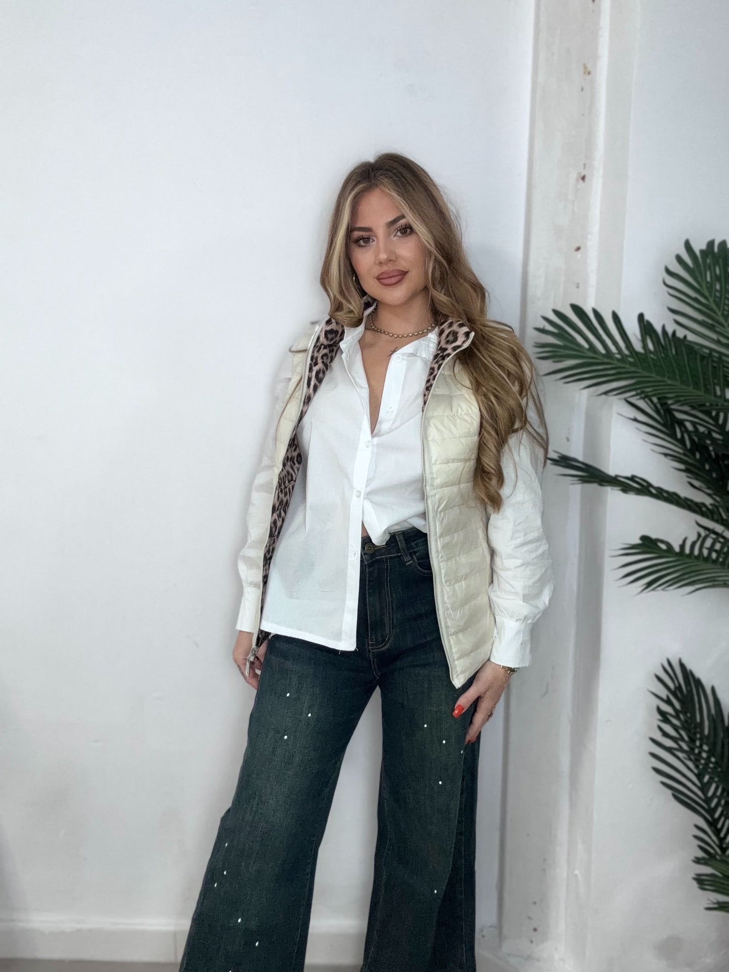 Chaleco Reversible Blanco roto