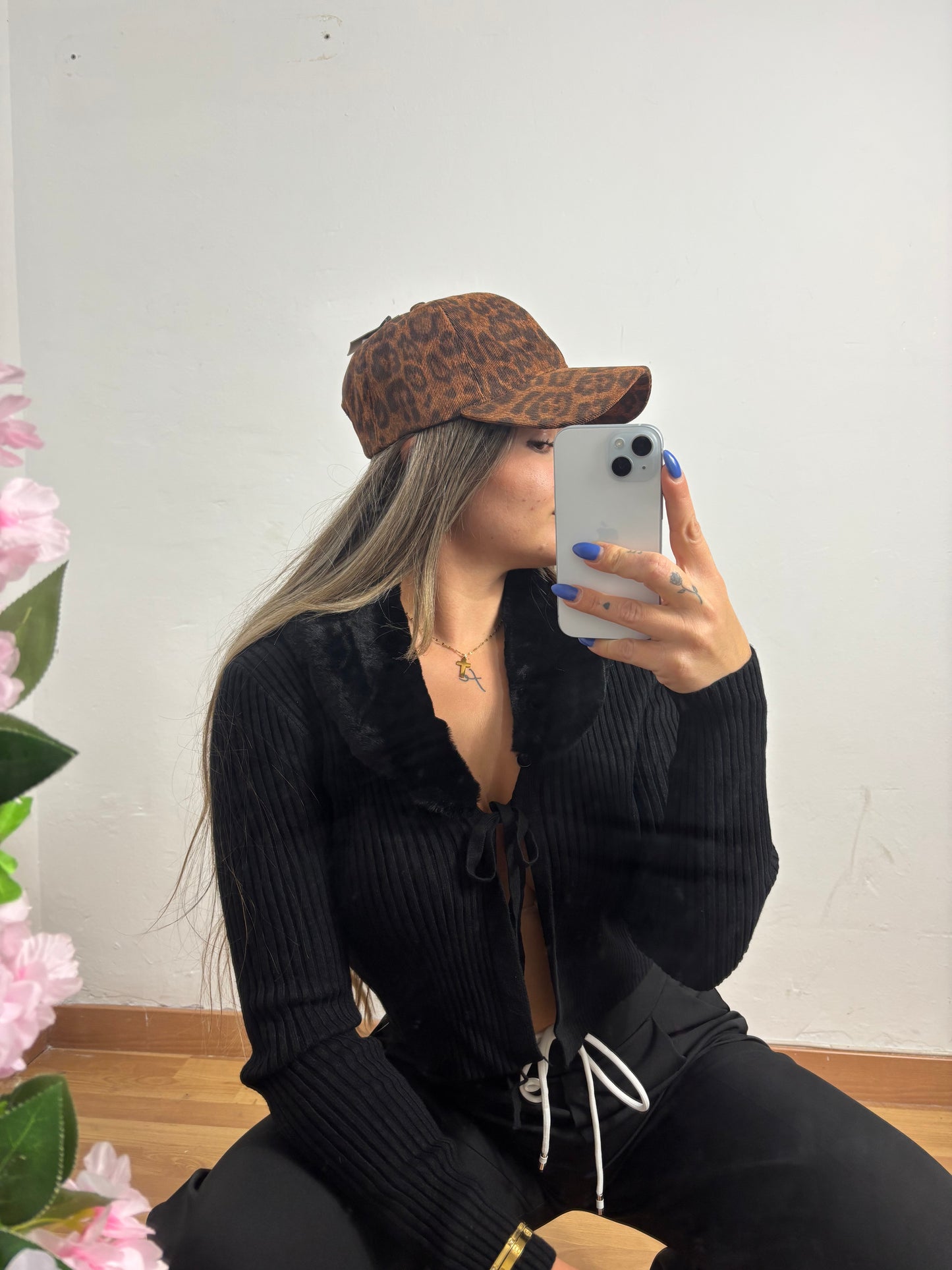 Gorra leopardo desgastada