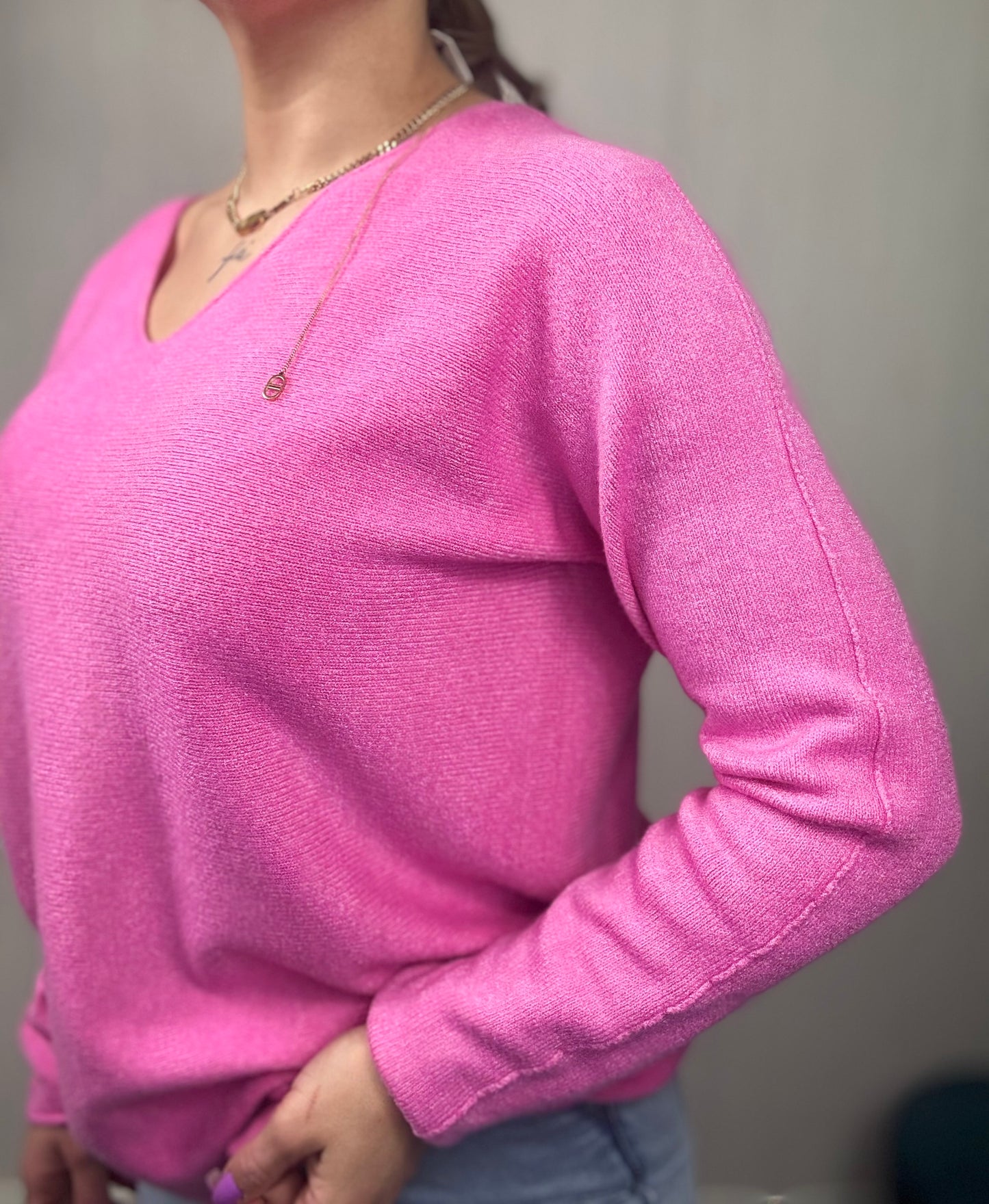 Jersey punto suave rosa