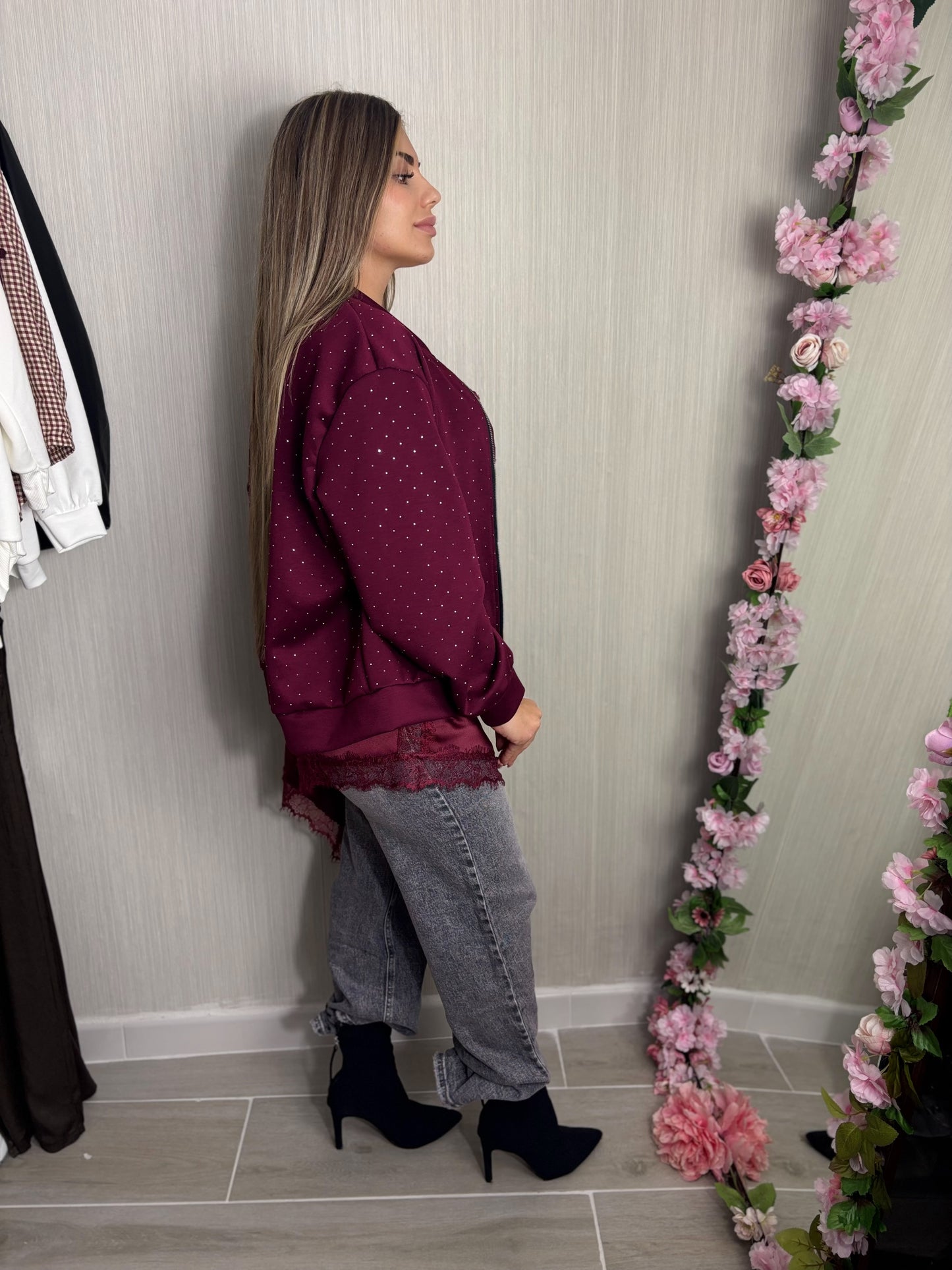 Bomber burdeos destello