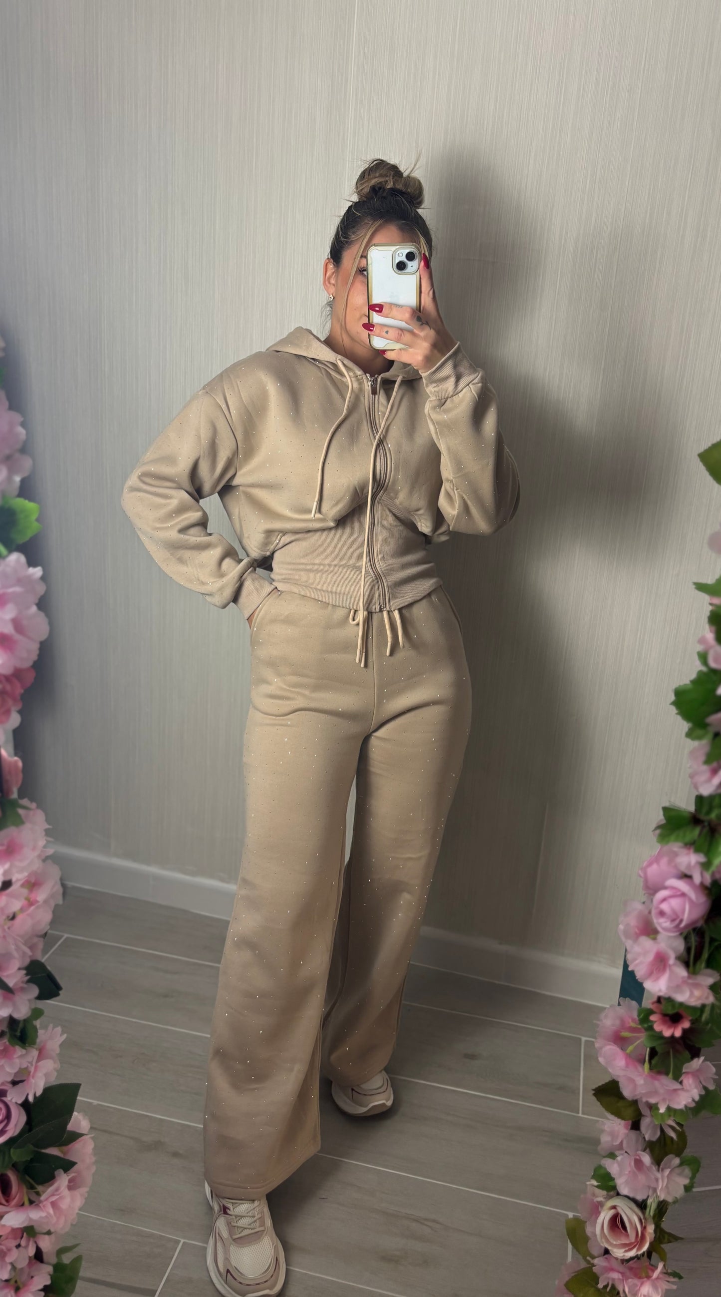 Conjunto brillo beige