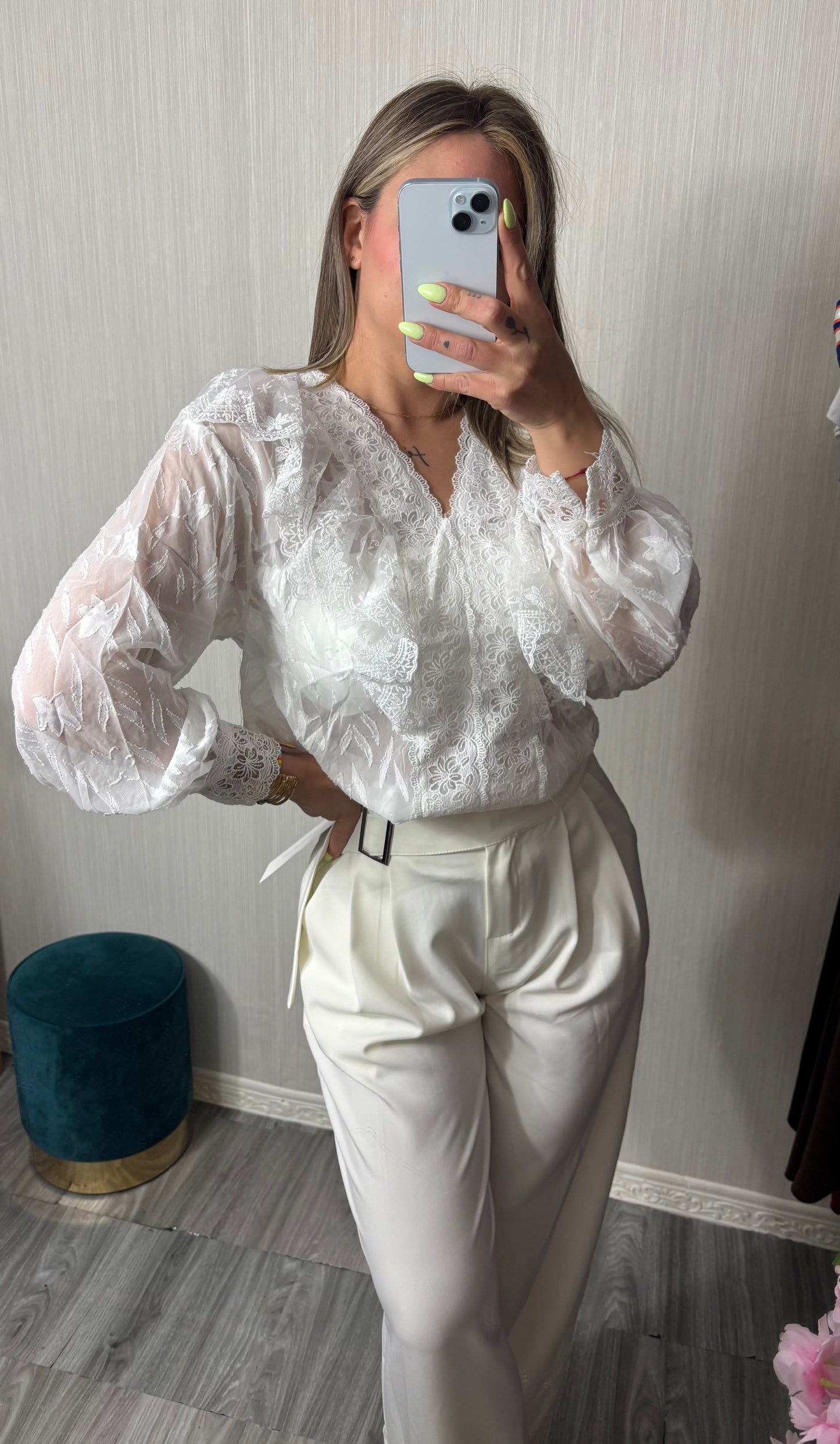 Camisa encaje blanca