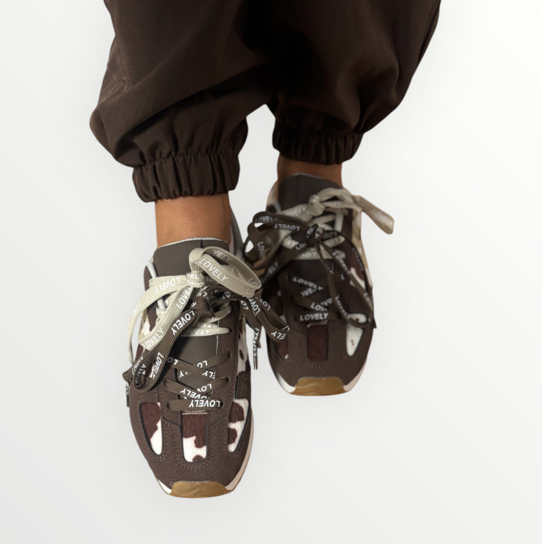 Zapatillas estampado vaca