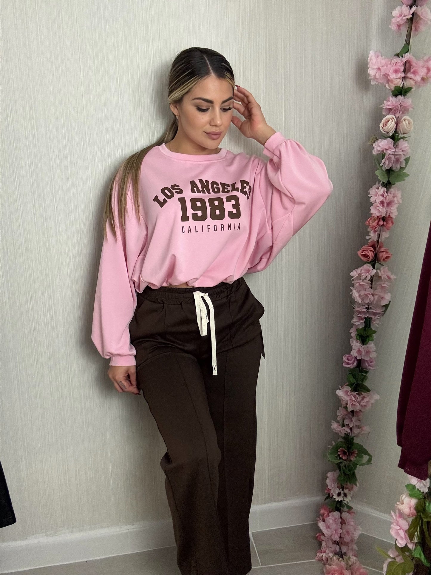 Sudadera los ángeles rosa