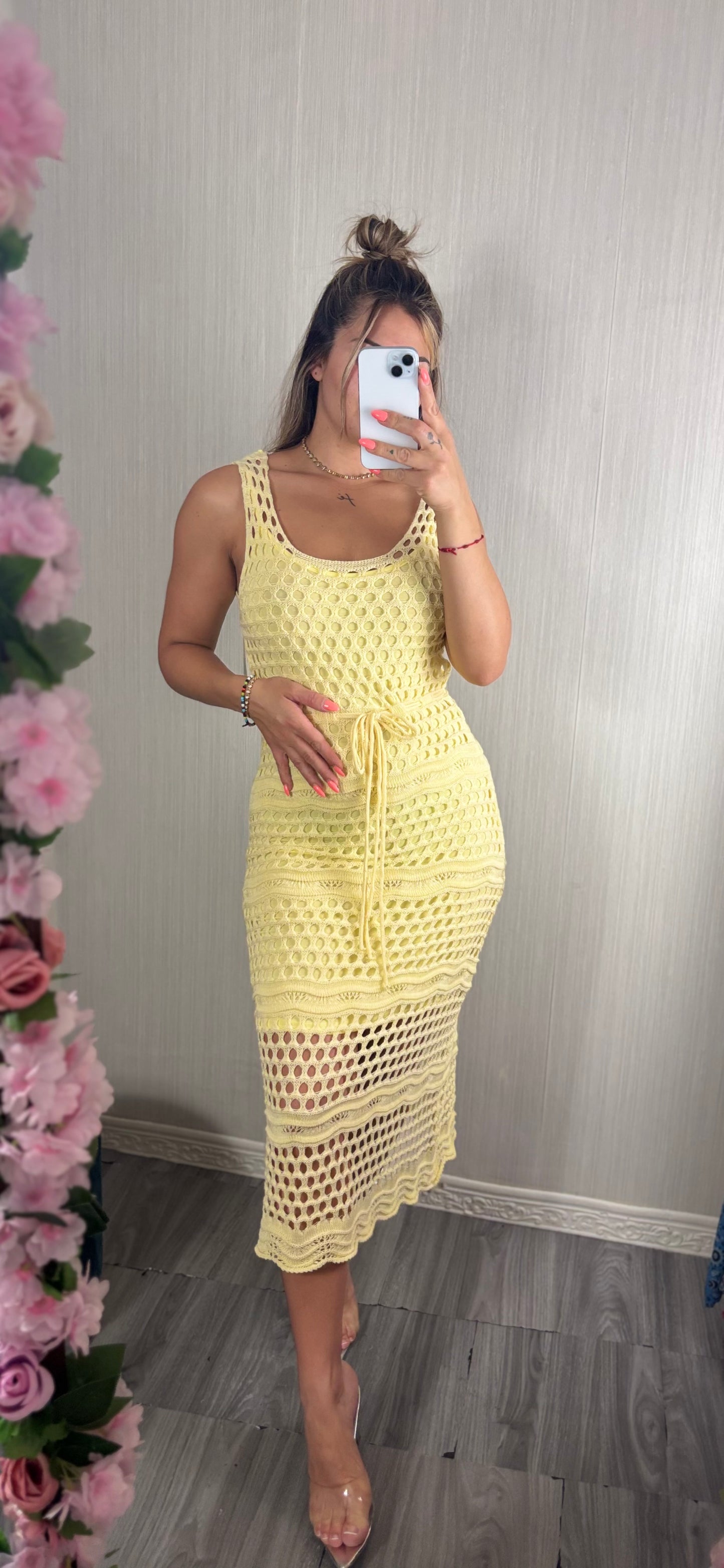 Vestido crochet limón