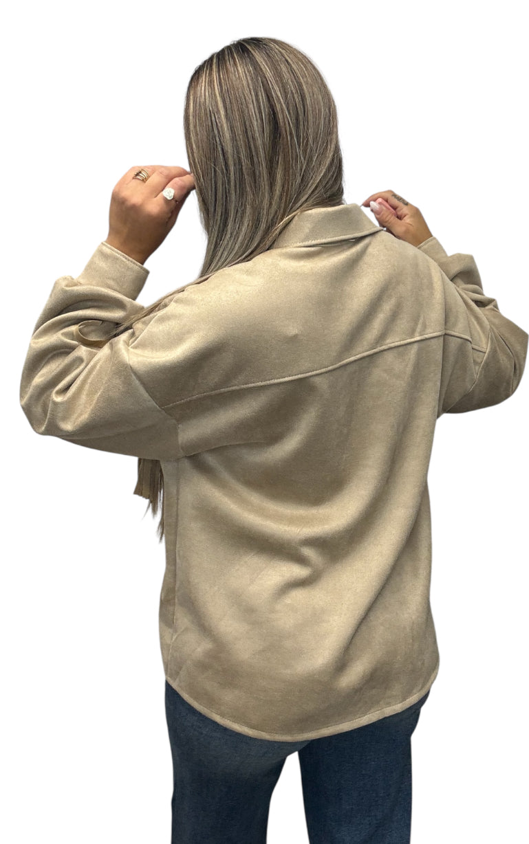 Sobrecamisa flecos efecto ante