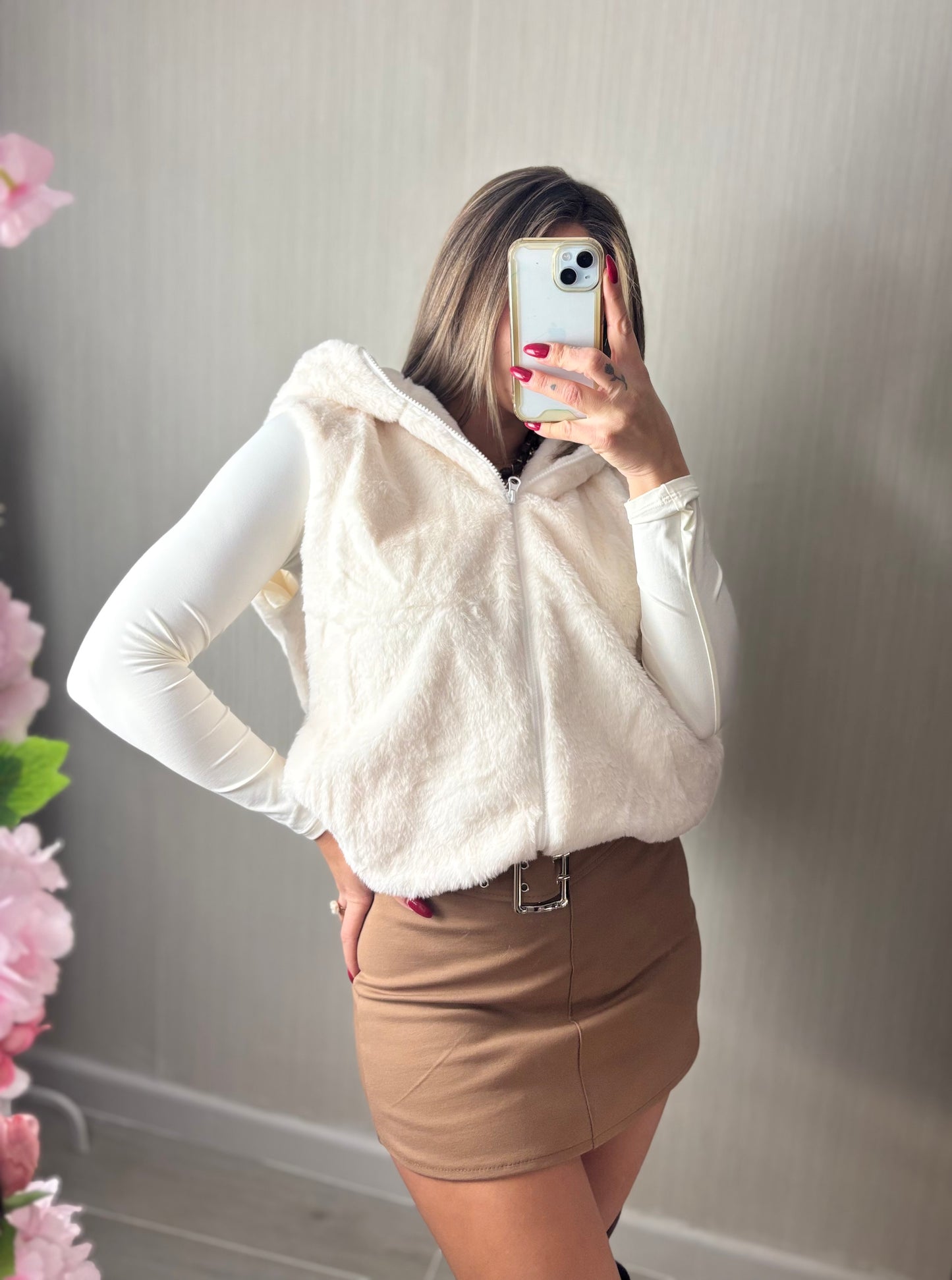 Chaleco blanco pelito