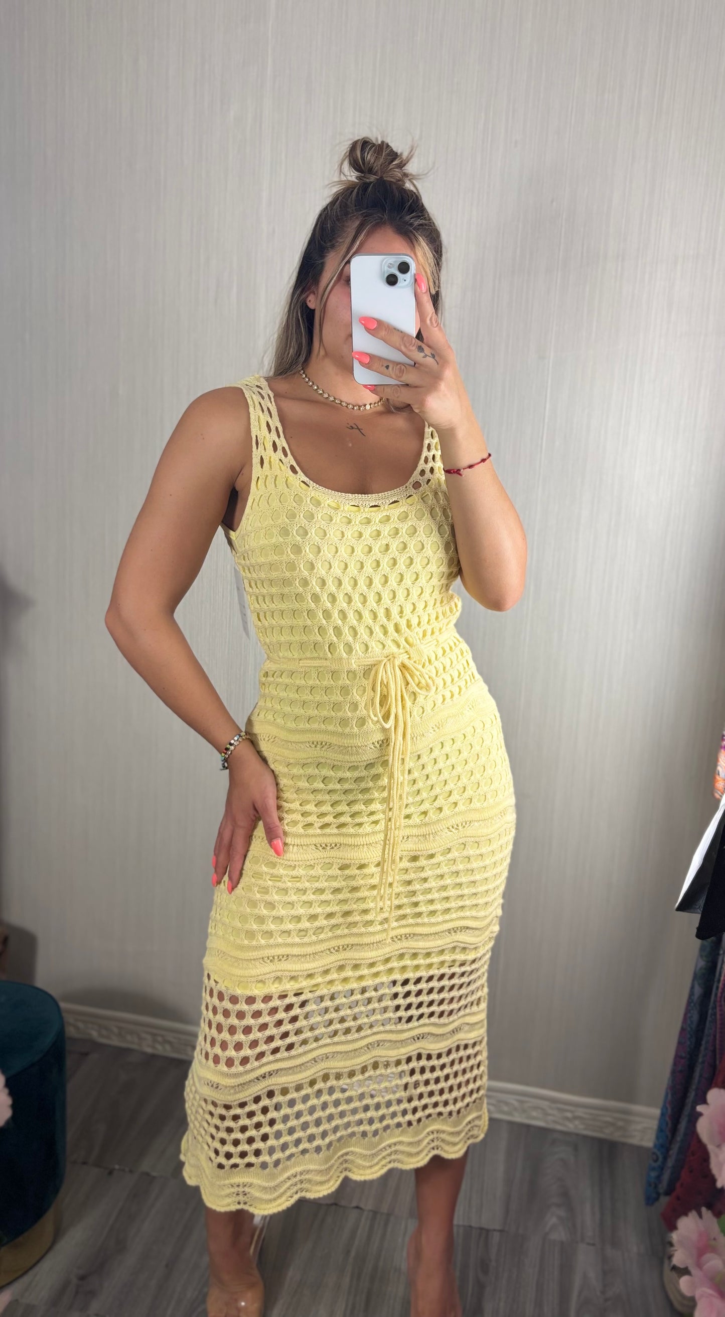 Vestido crochet limón
