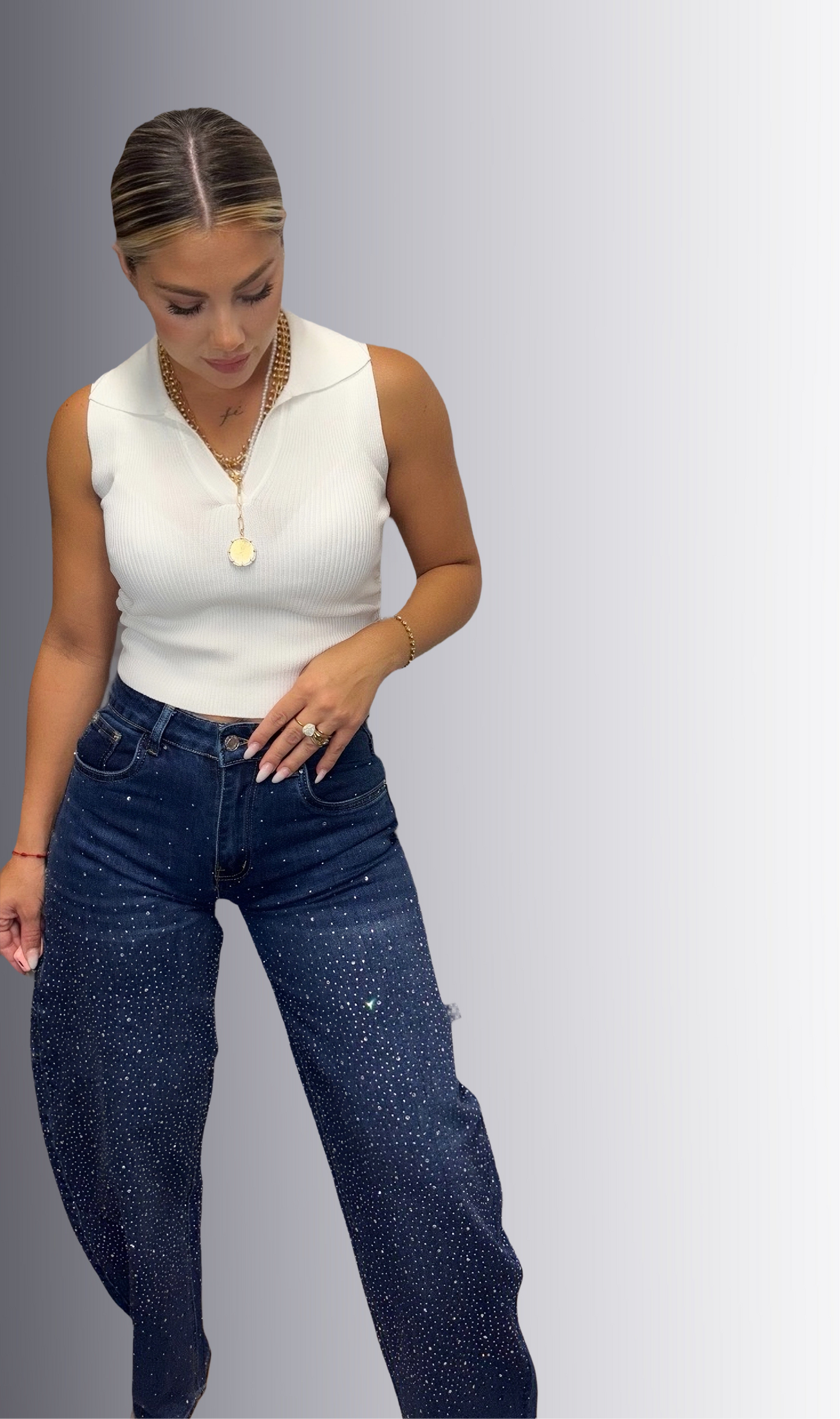 Pantalón vaquero brillo