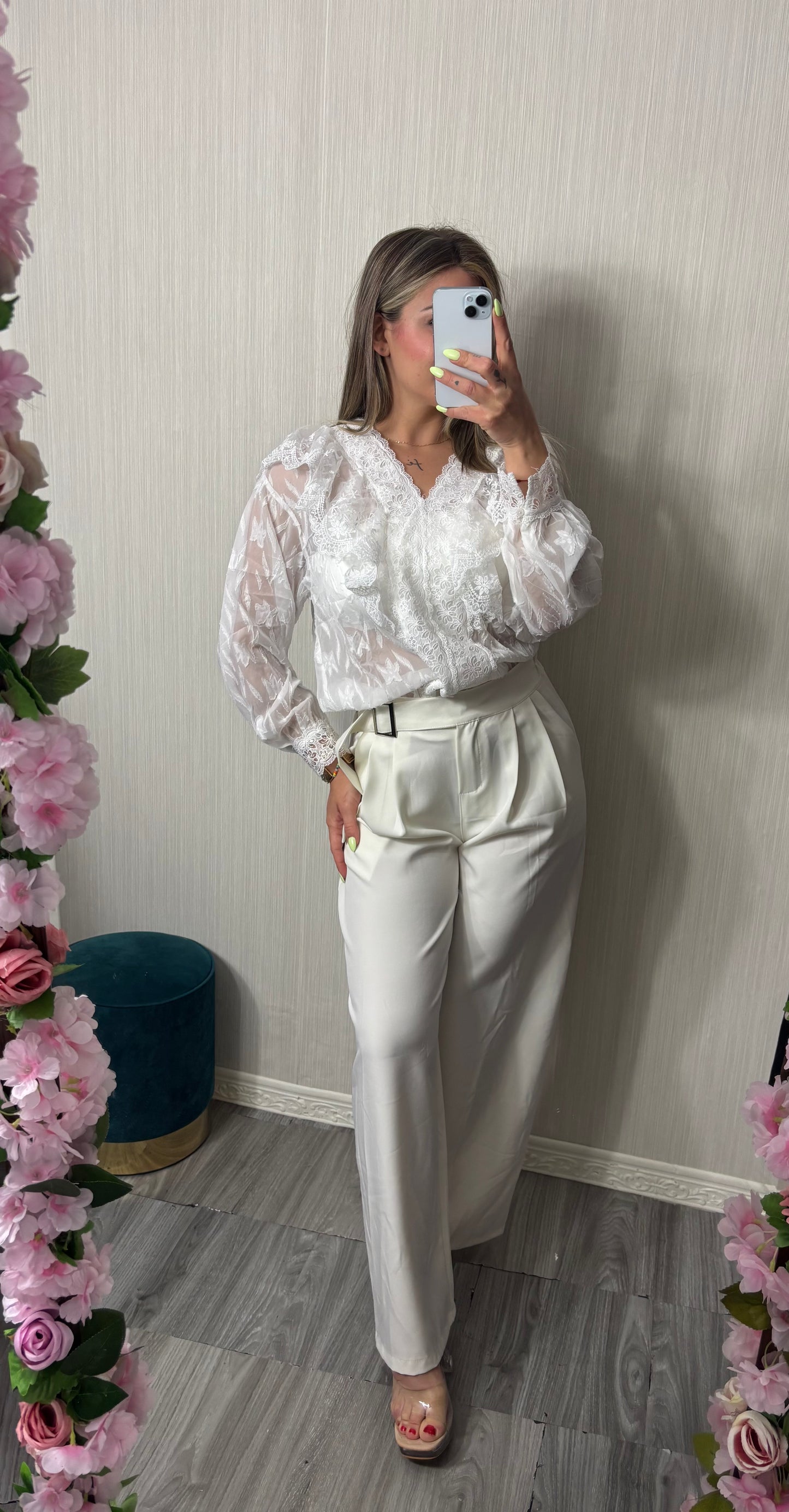 Camisa encaje blanca