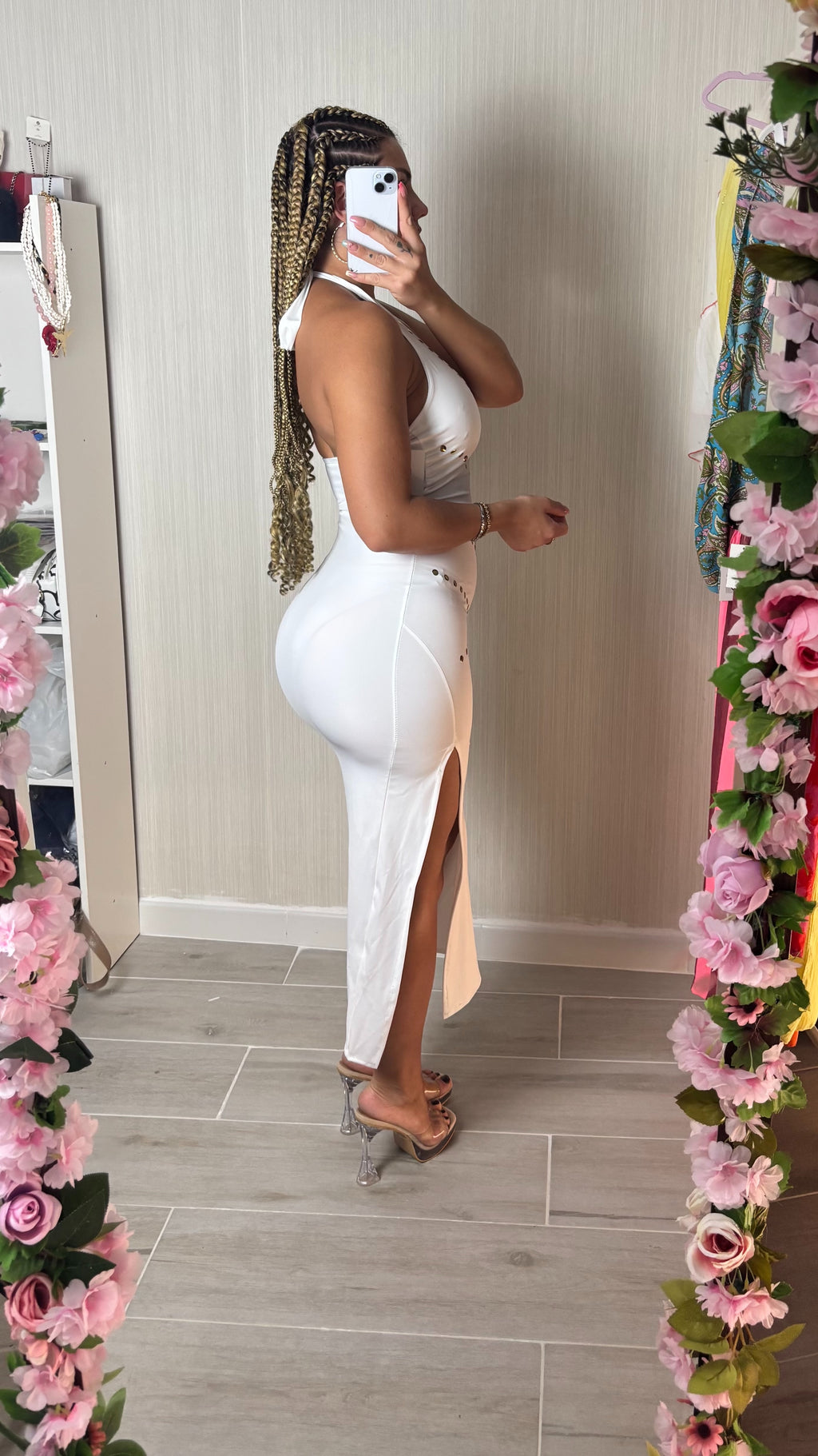 Vestido midi blanco