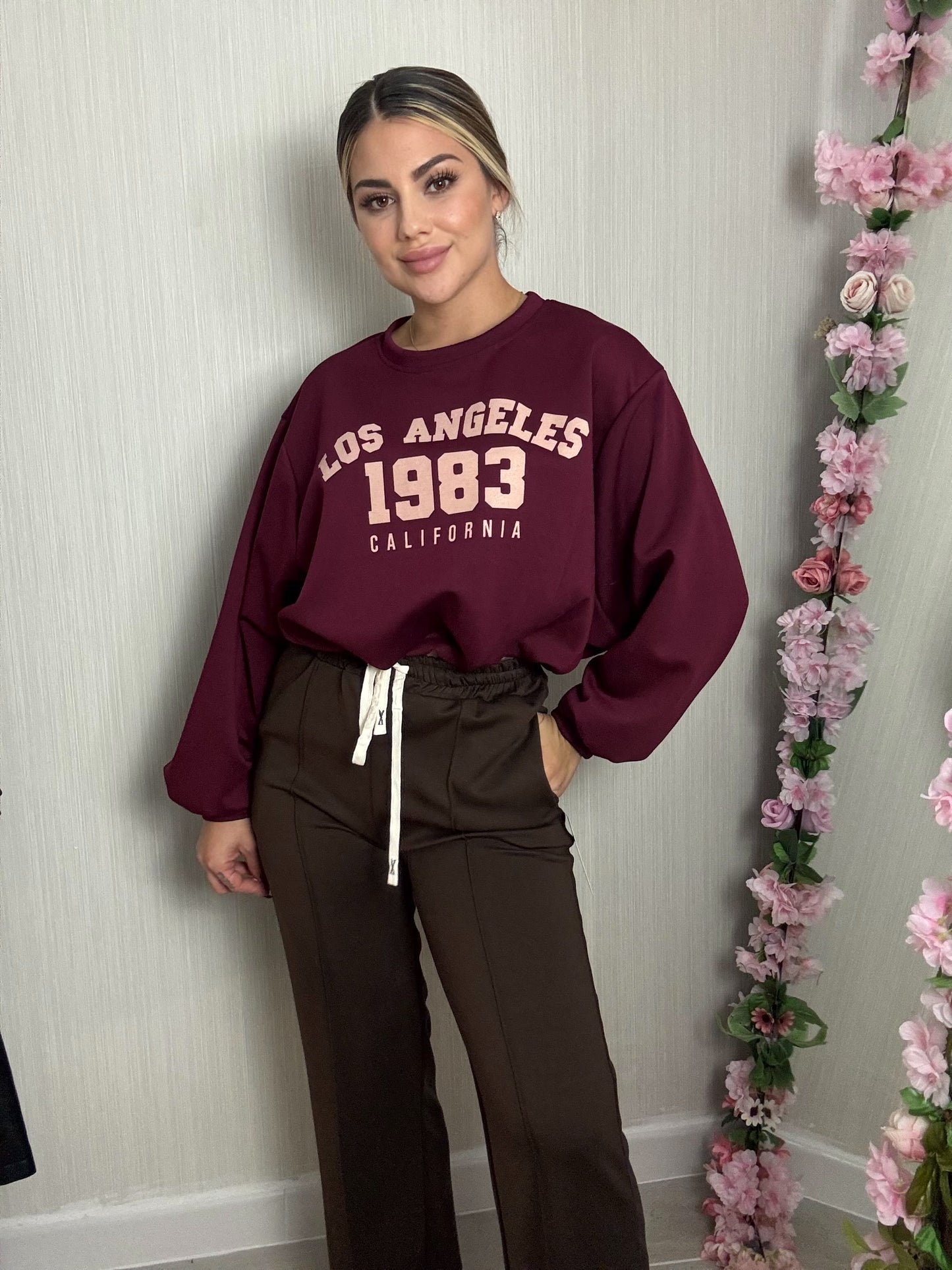 Sudadera los ángeles burde