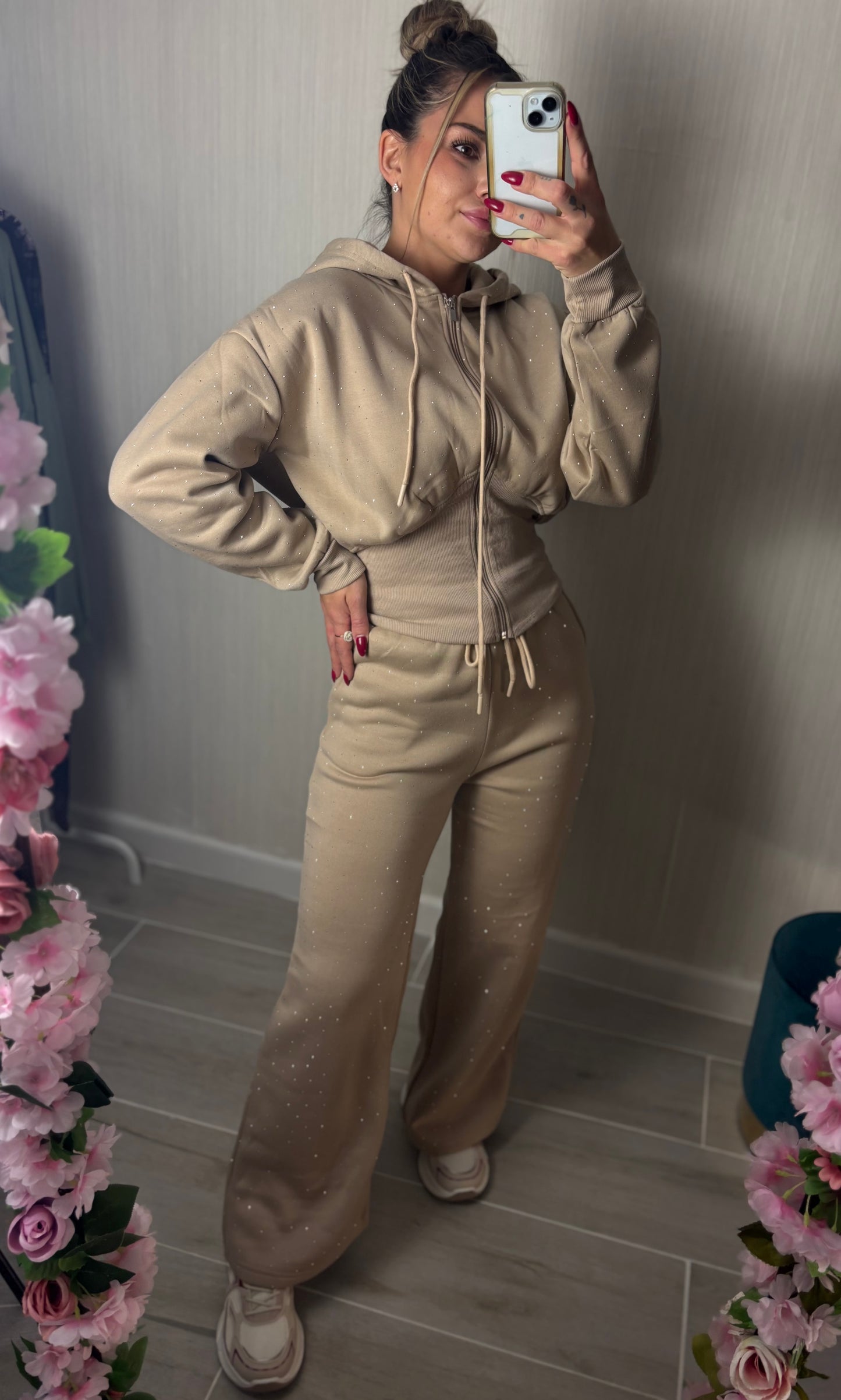 Conjunto brillo beige