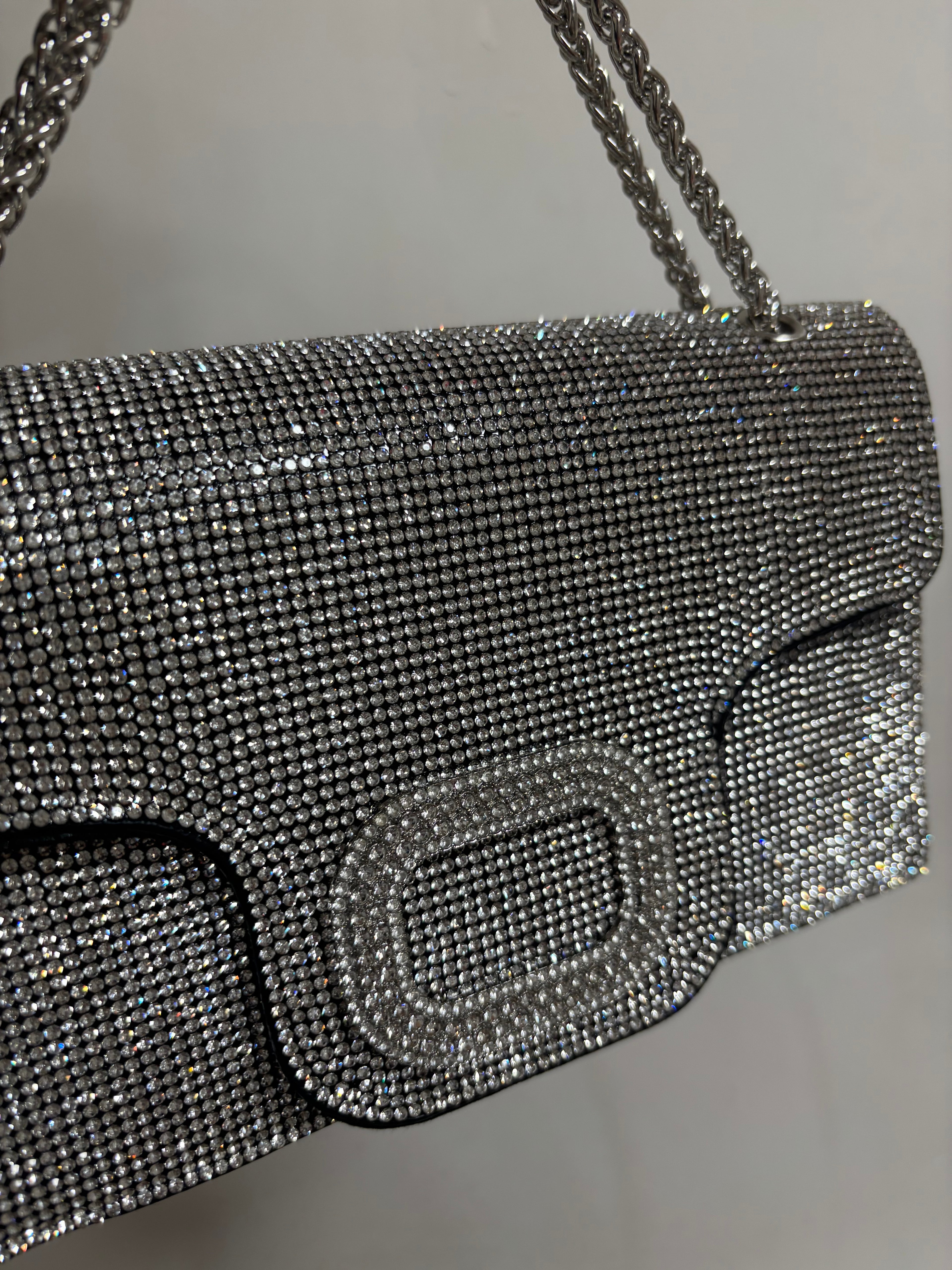 Bolso brillo plata