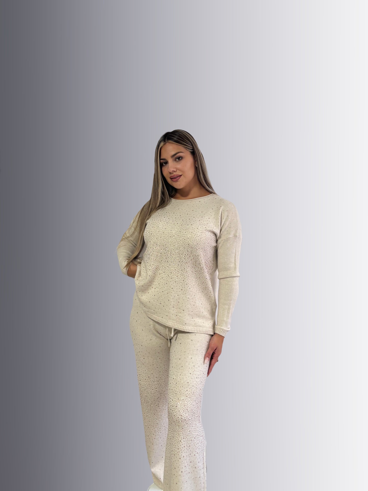 Conjunto beige brillo
