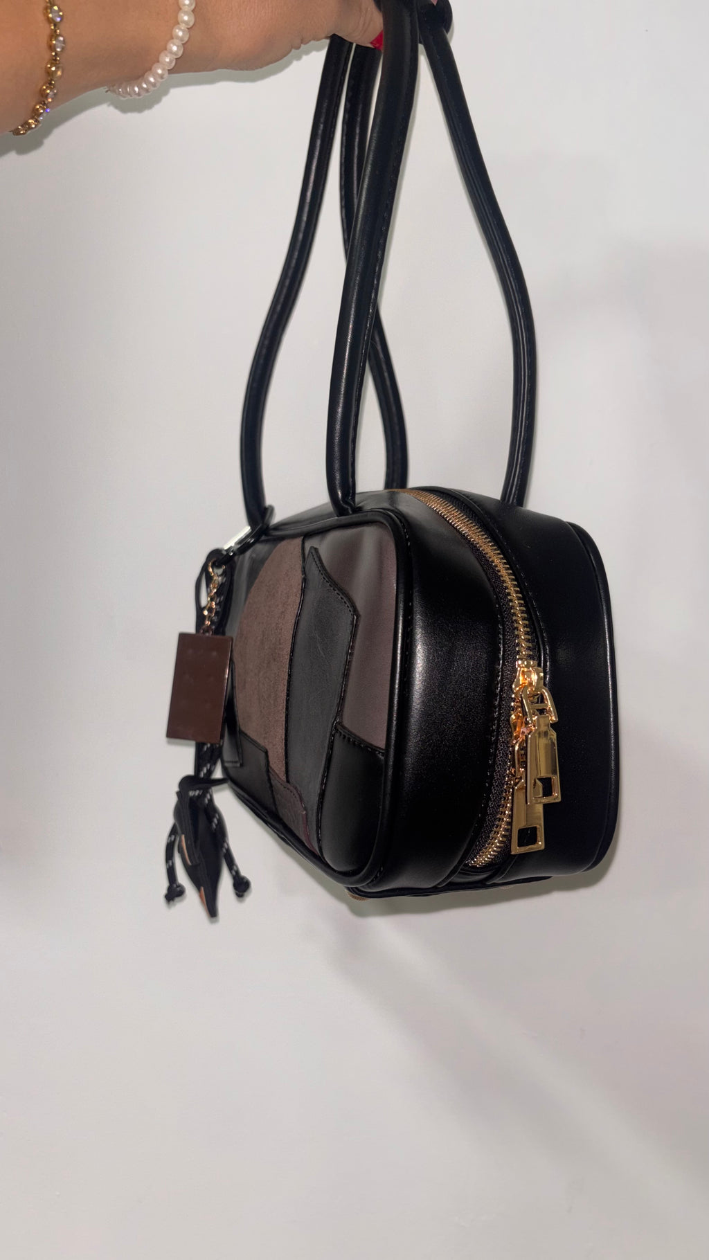 Bolso efecto piel black