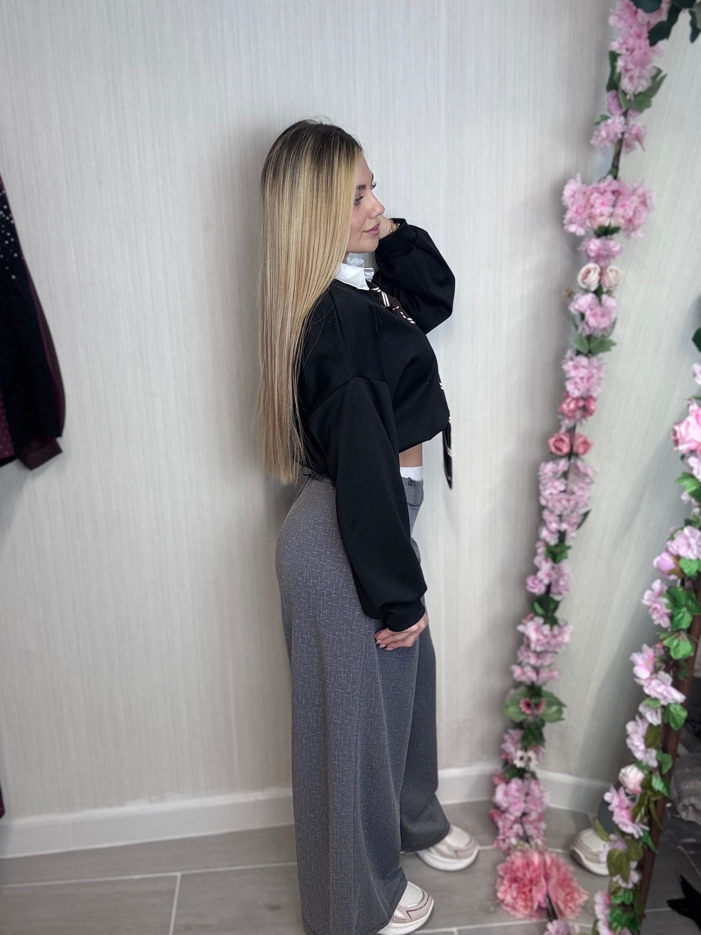 Pantalón palazzo gris