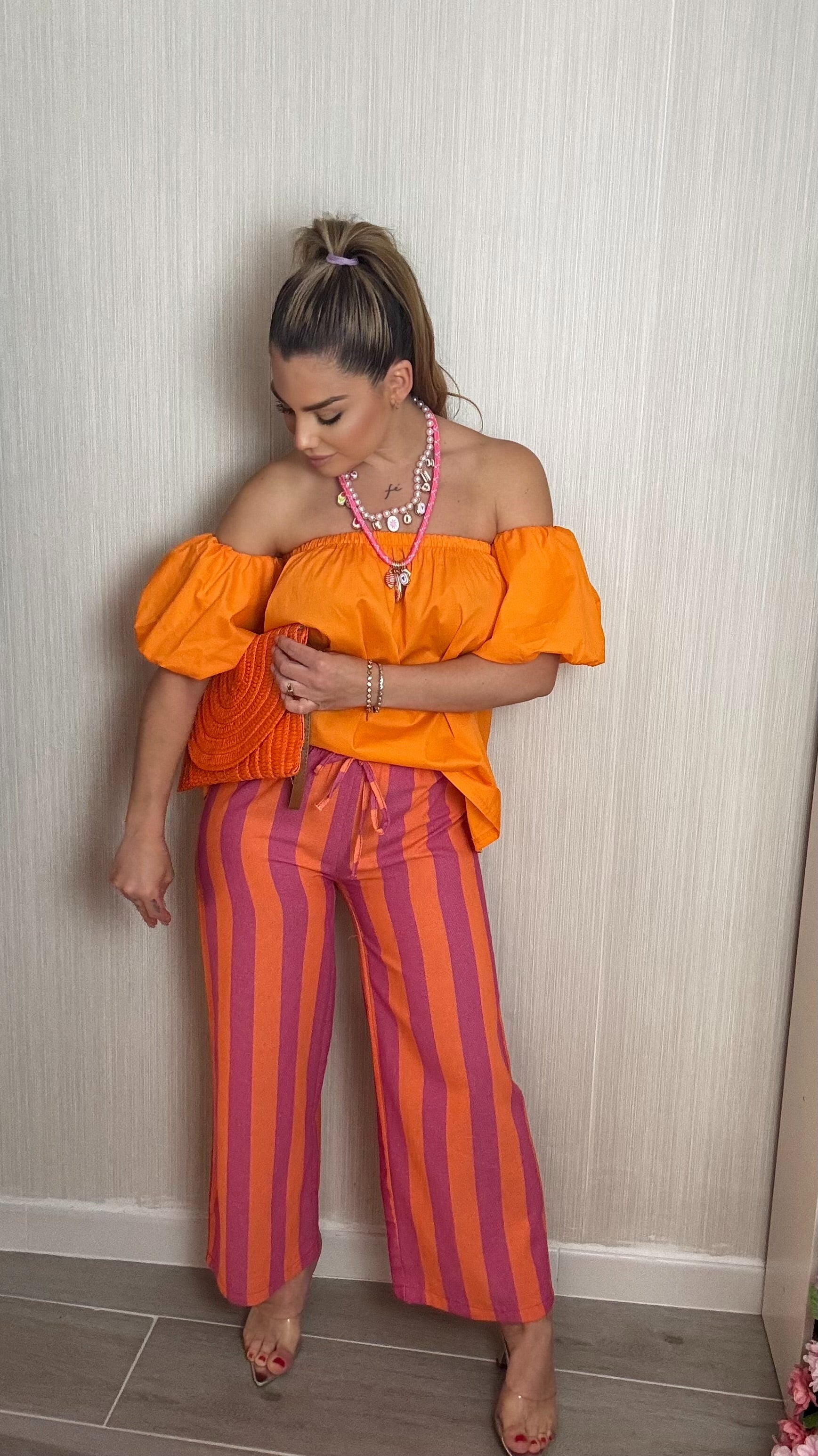 Camisa hombros naranja