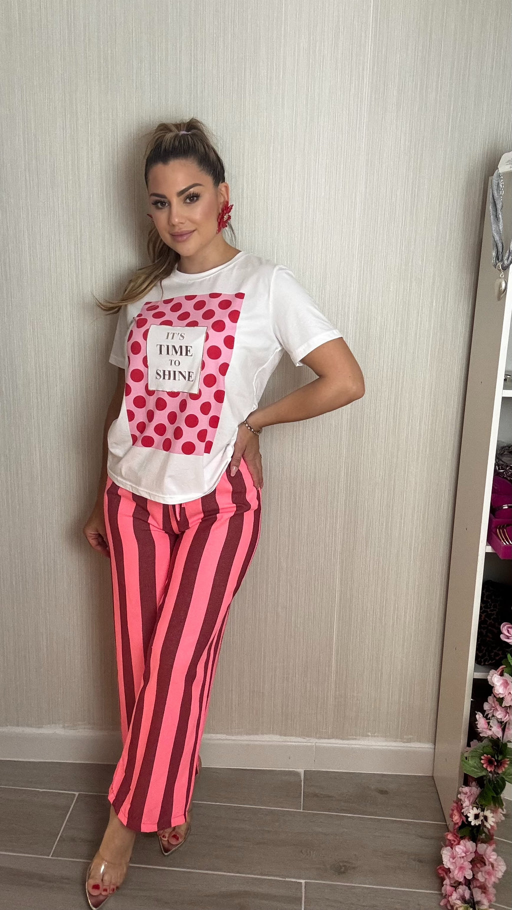 Pantalon rayas Bur Pink