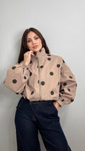 Chaqueta topos beige