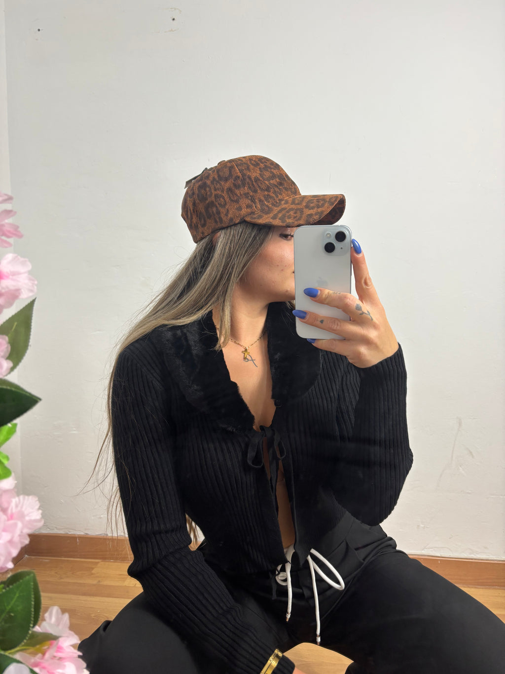 Gorra leopardo desgastada