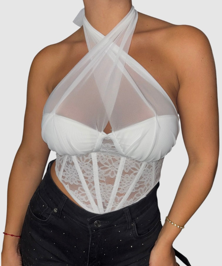 Corset encaje blanco