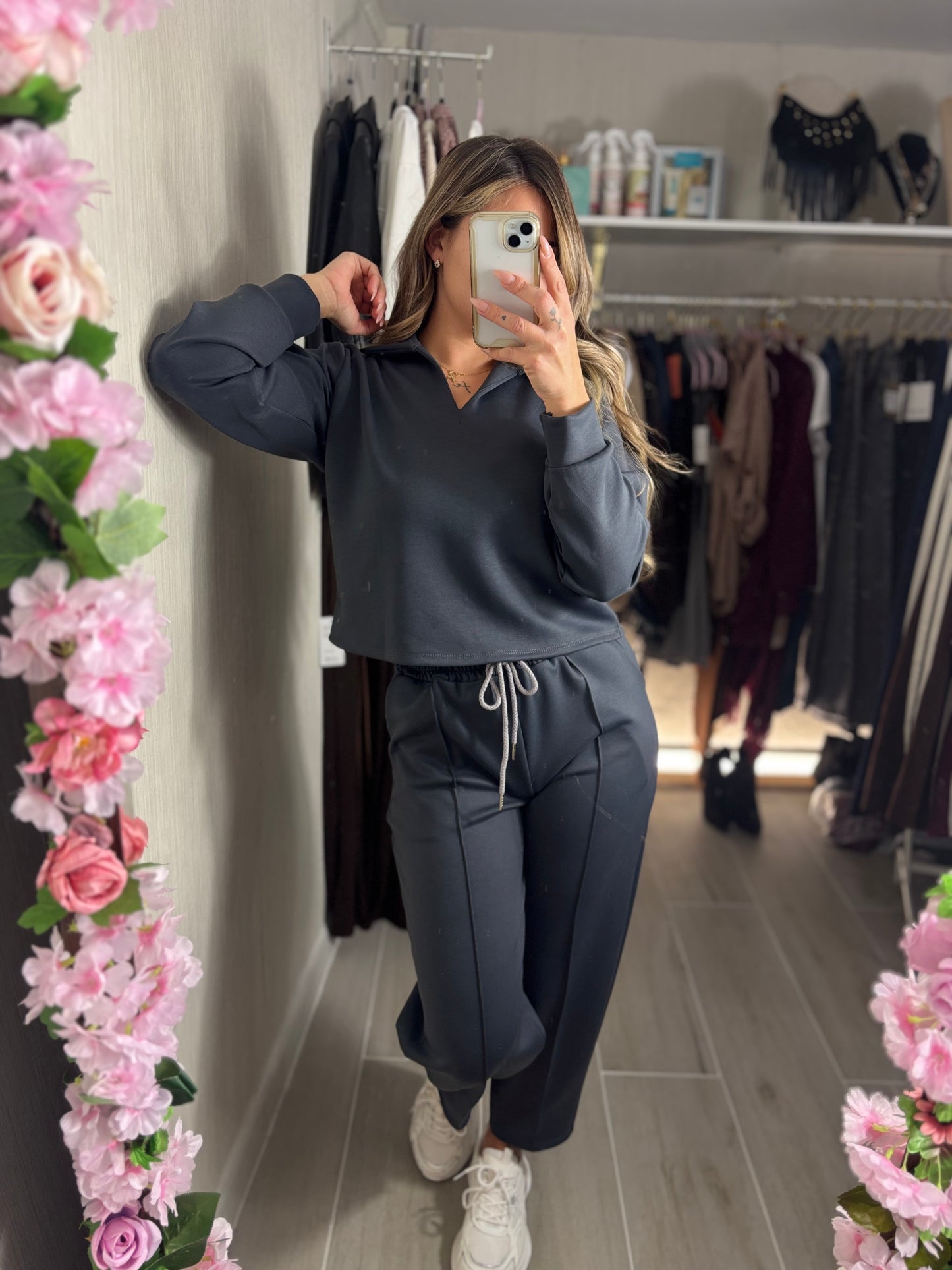 Conjunto polo gris plomo