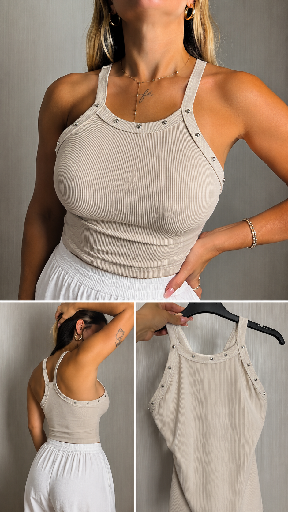 Camiseta básica tachuelas
