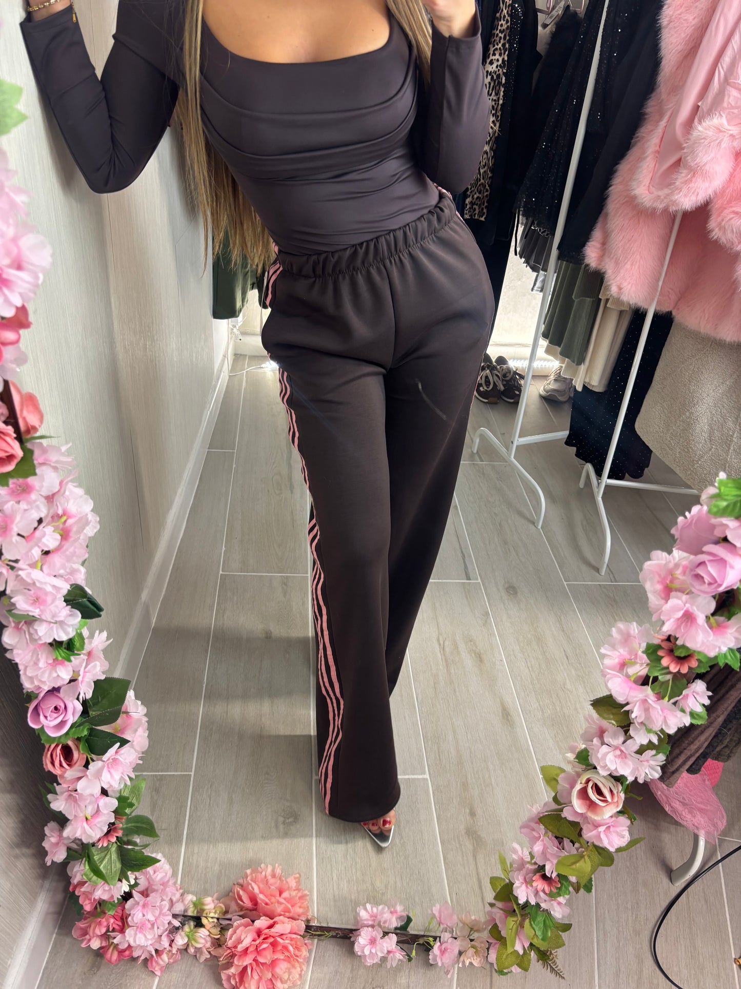 Pantalón rayas pink