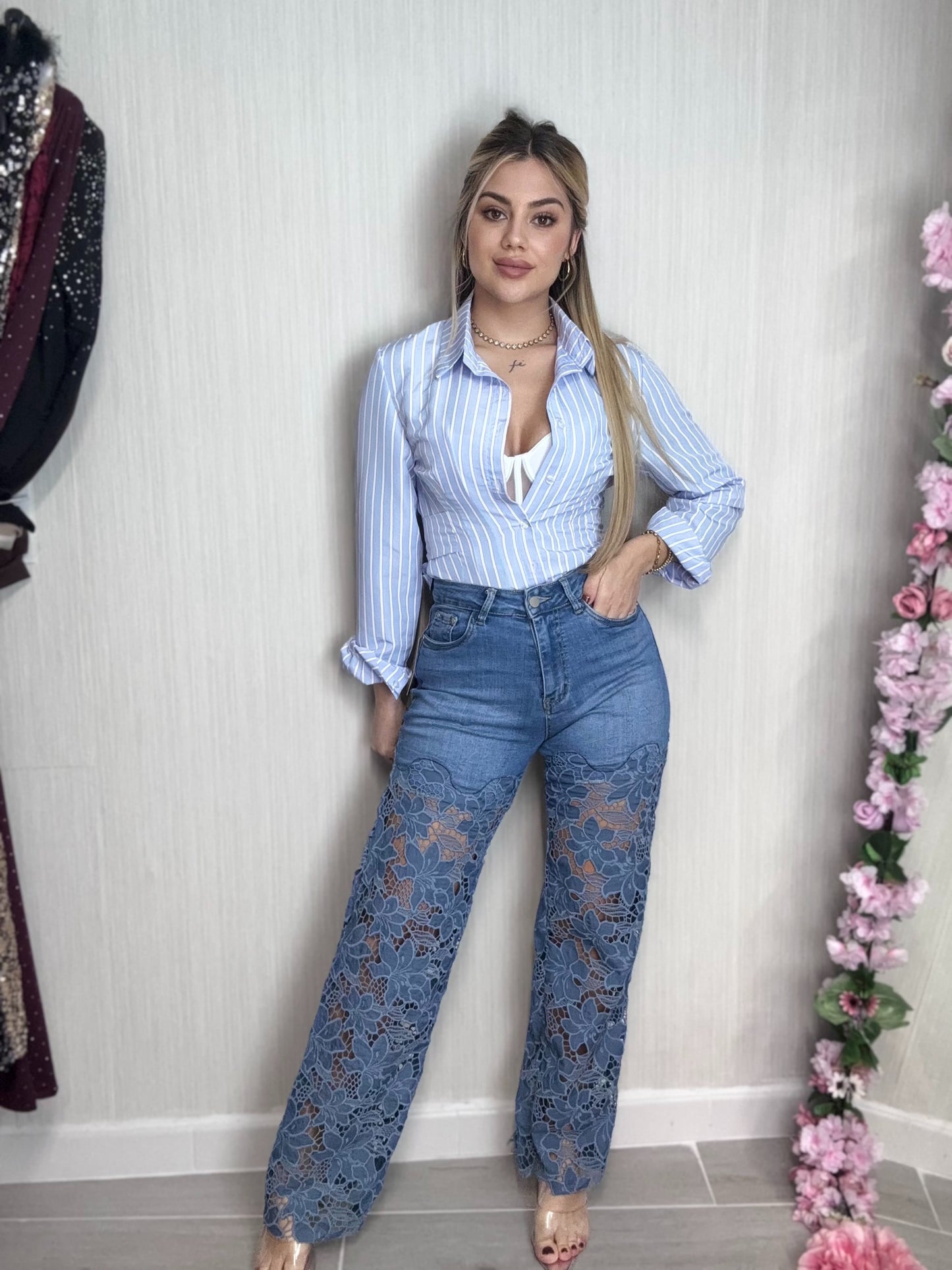 Pantalón encaje dark blue