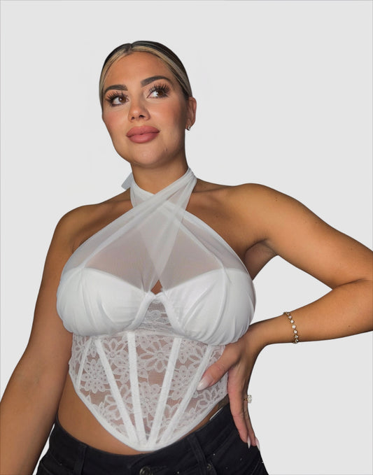 Corset encaje blanco