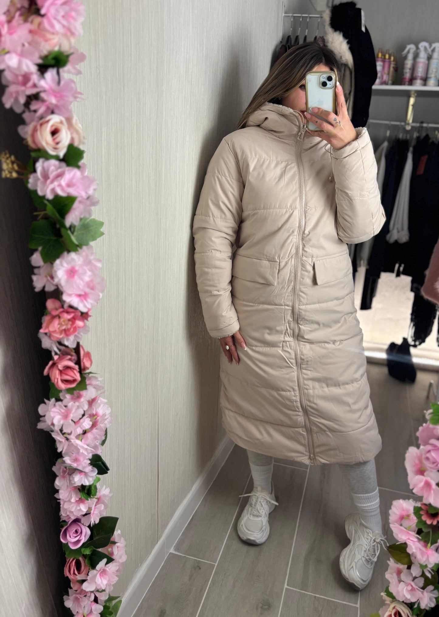 Plumífero reversible beige