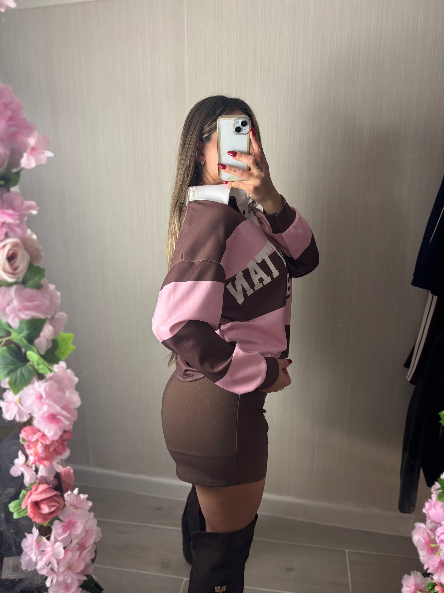 Falda short chocolate