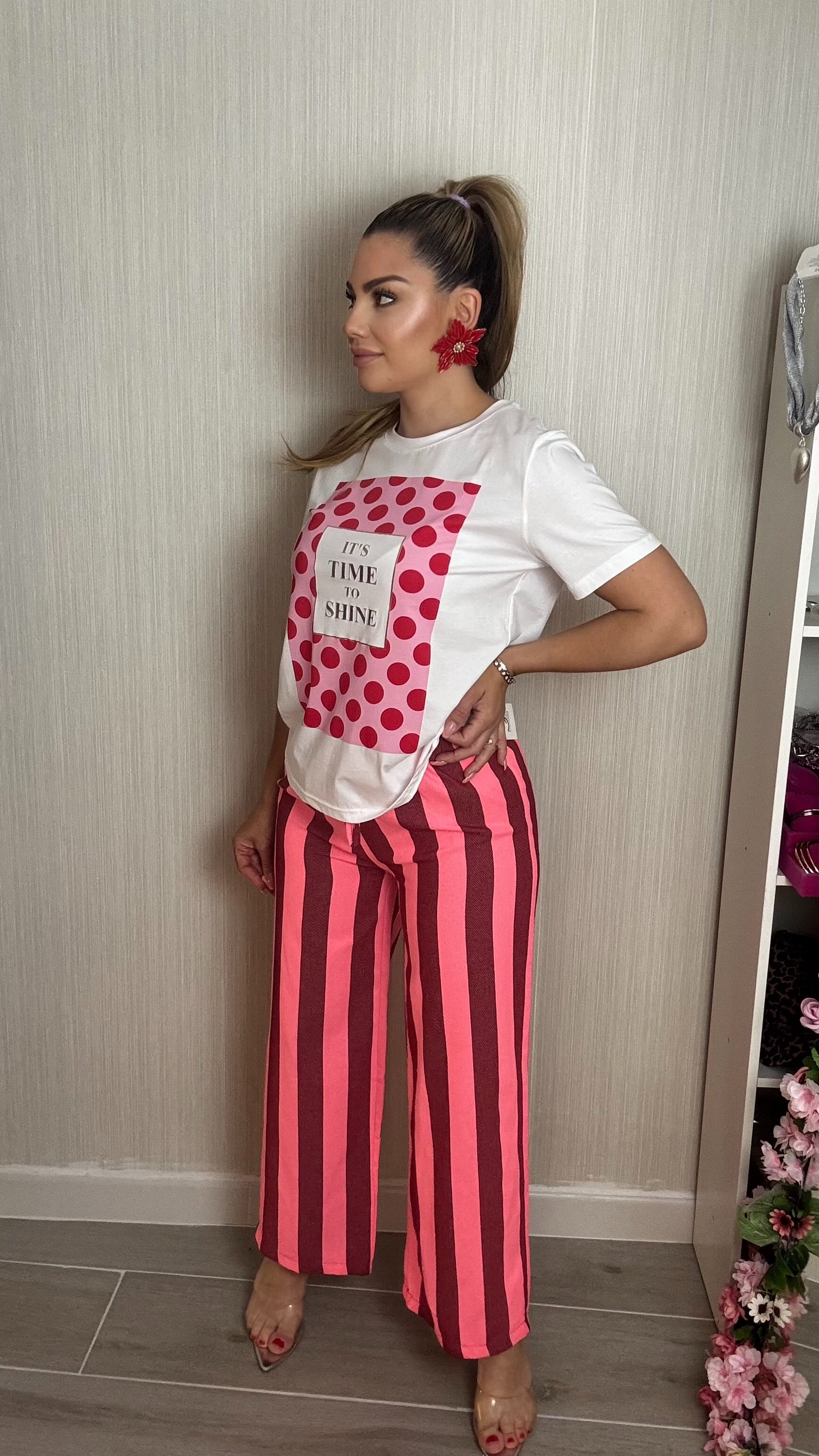 Pantalon rayas Bur Pink