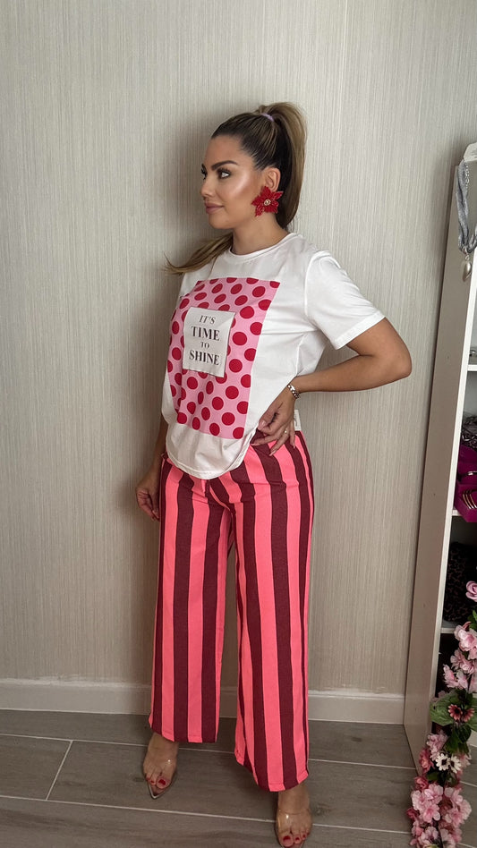 Pantalon rayas Bur Pink