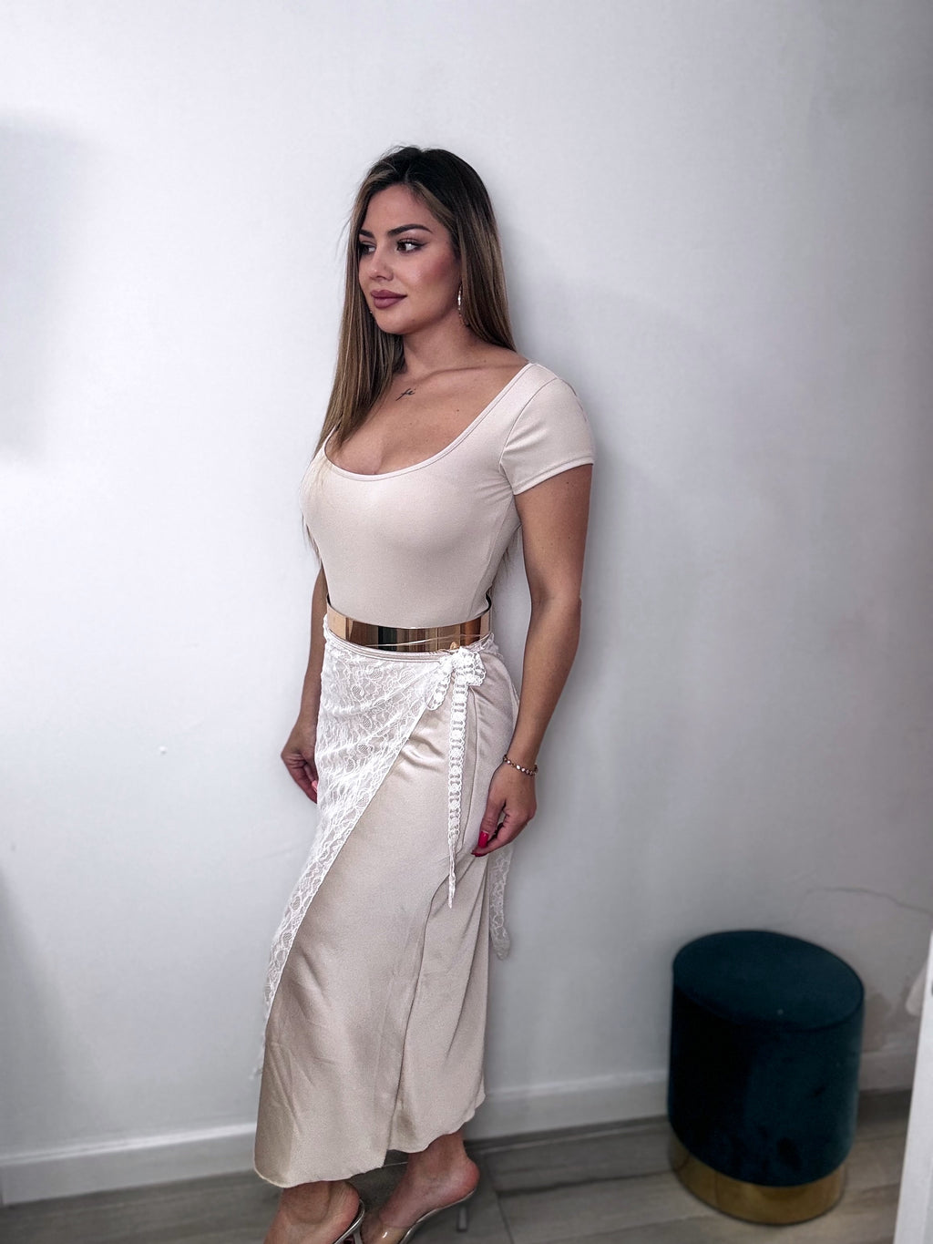 Falda deluxe beige