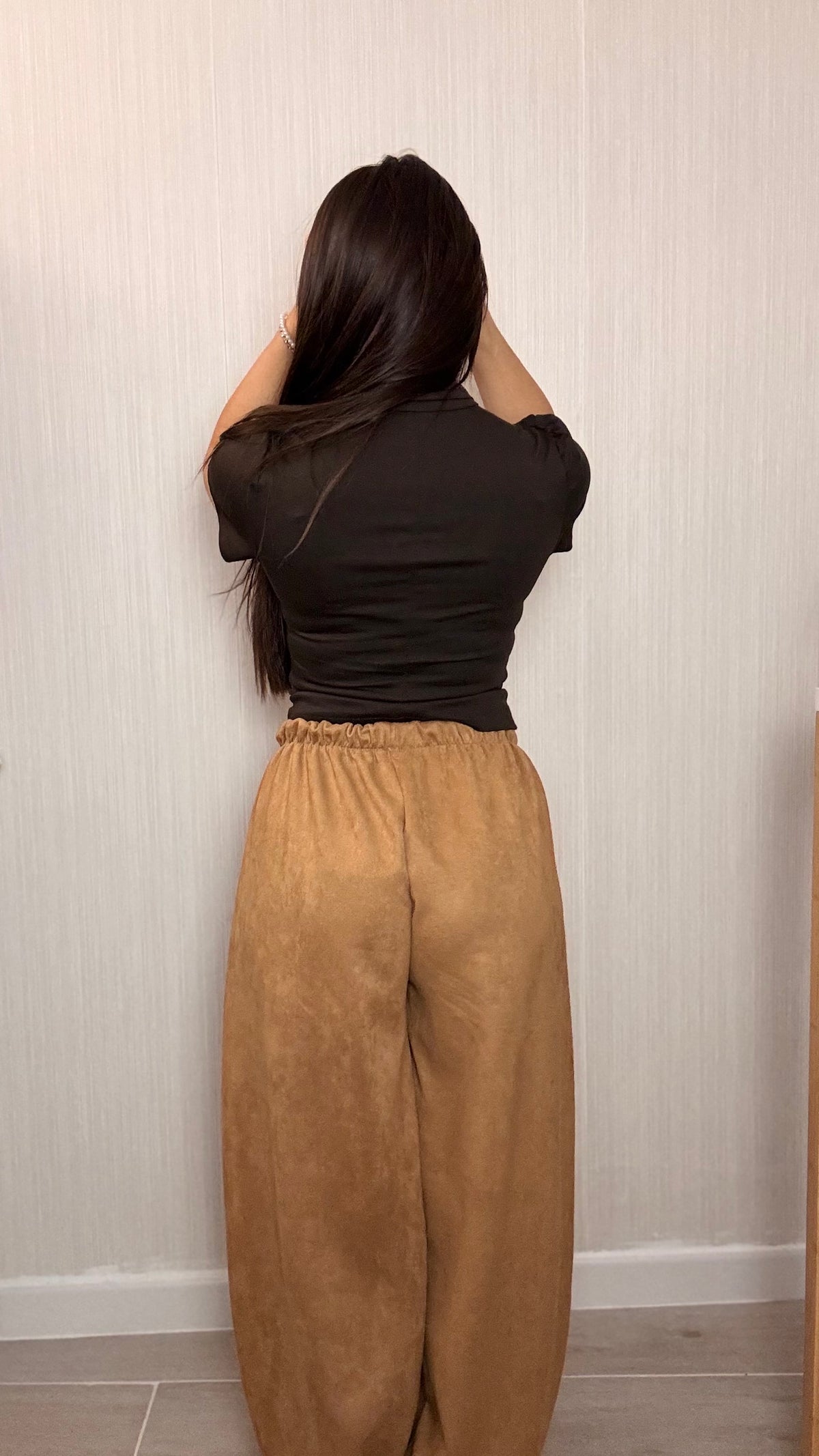 Pantalón globo camel