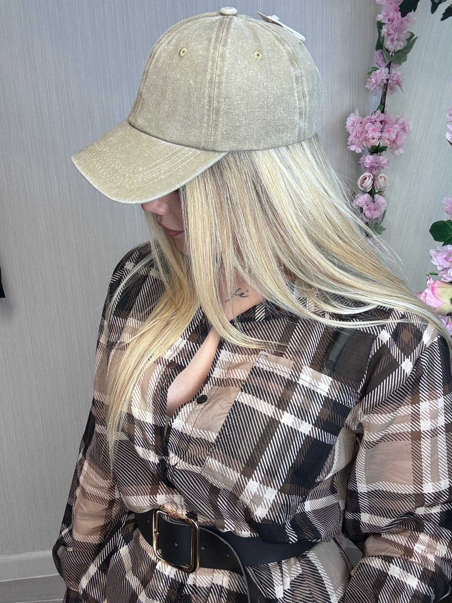 Gorra efecto lavado camel