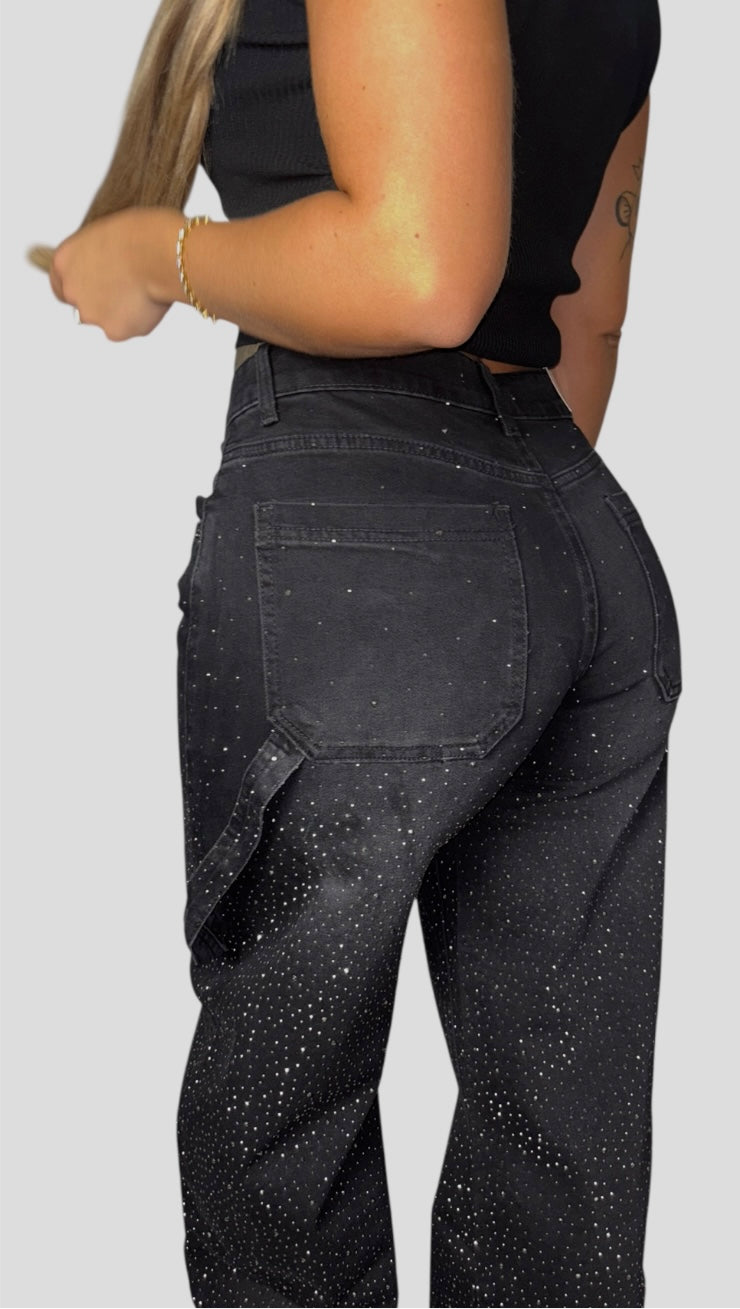 Pantalón vaquero brillo negro