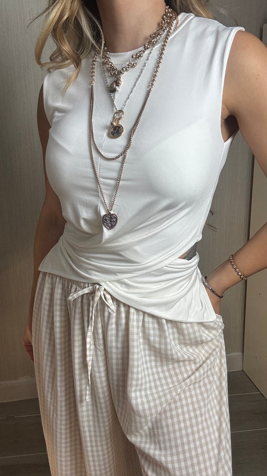 Camiseta cruzada blanca