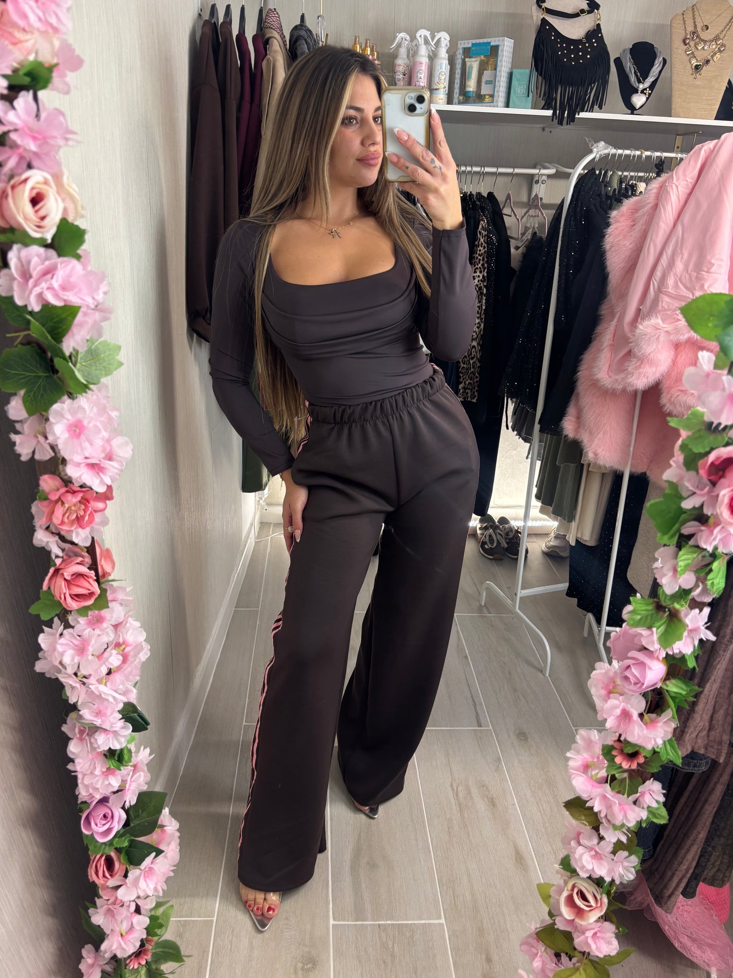 Pantalón rayas pink