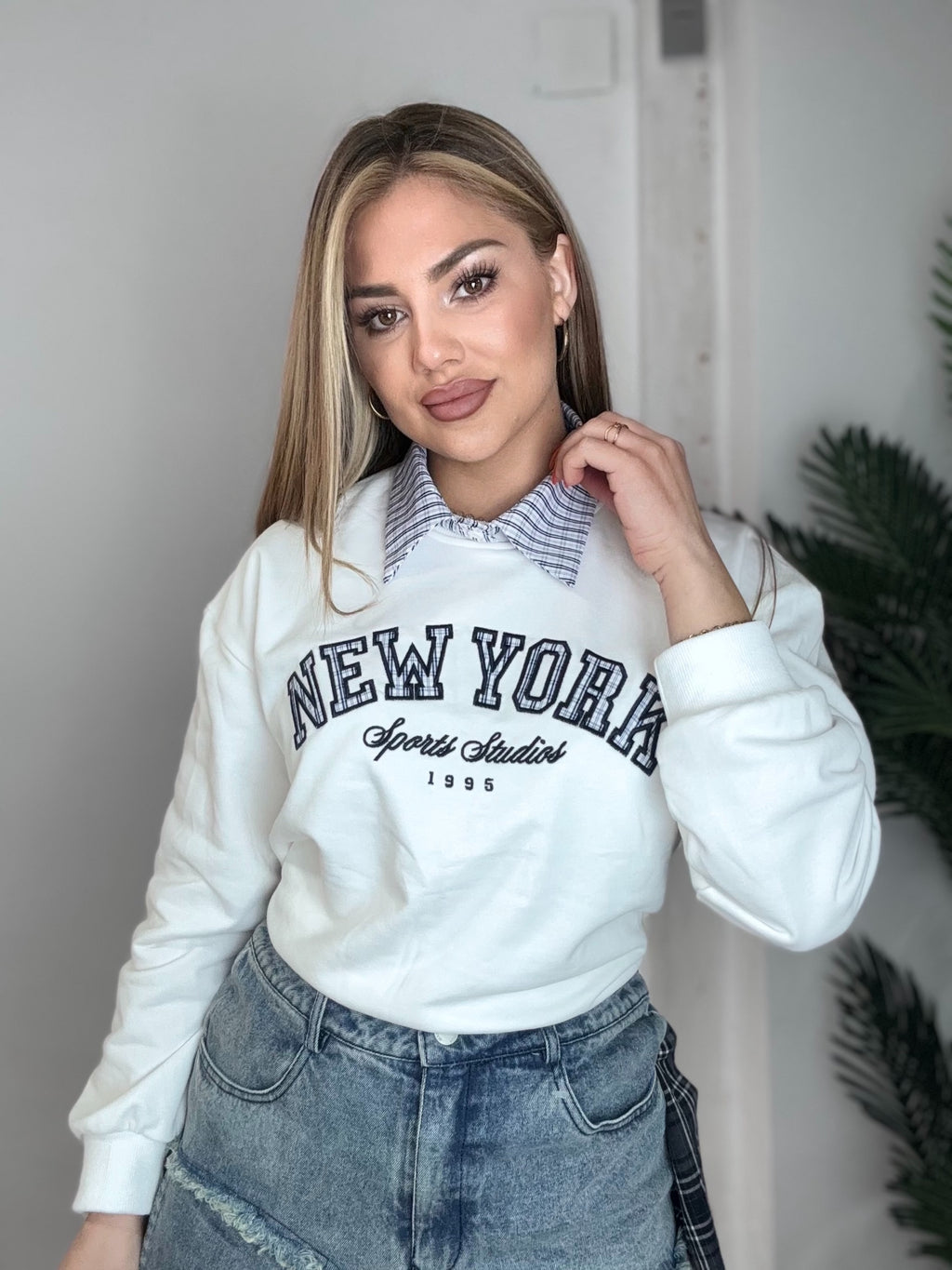 Sudadera New York blanca