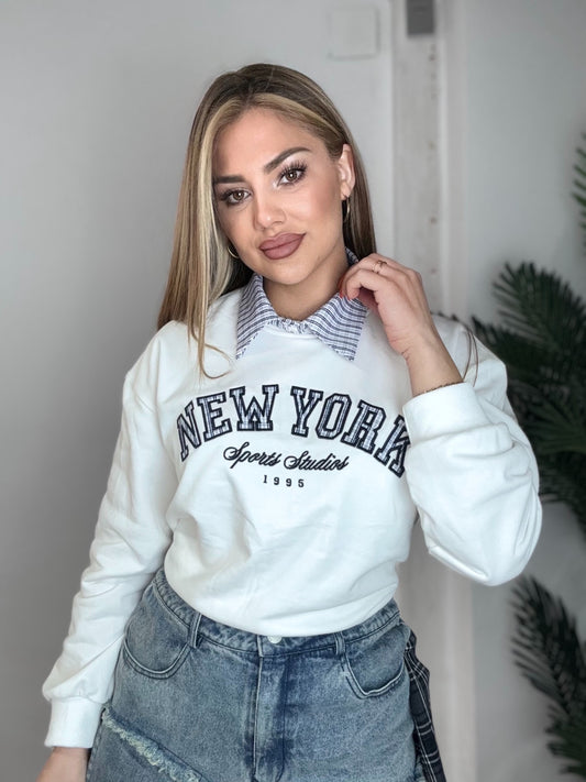 Sudadera New York blanca