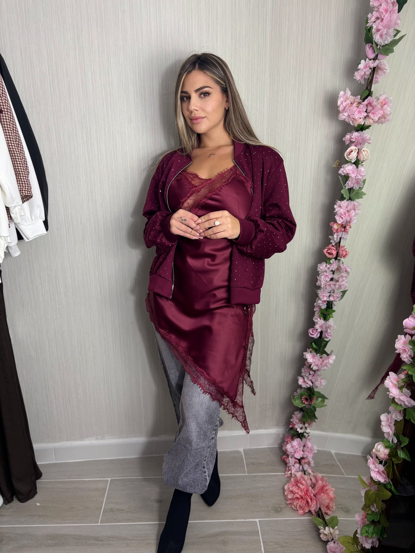 Bomber burdeos  destello