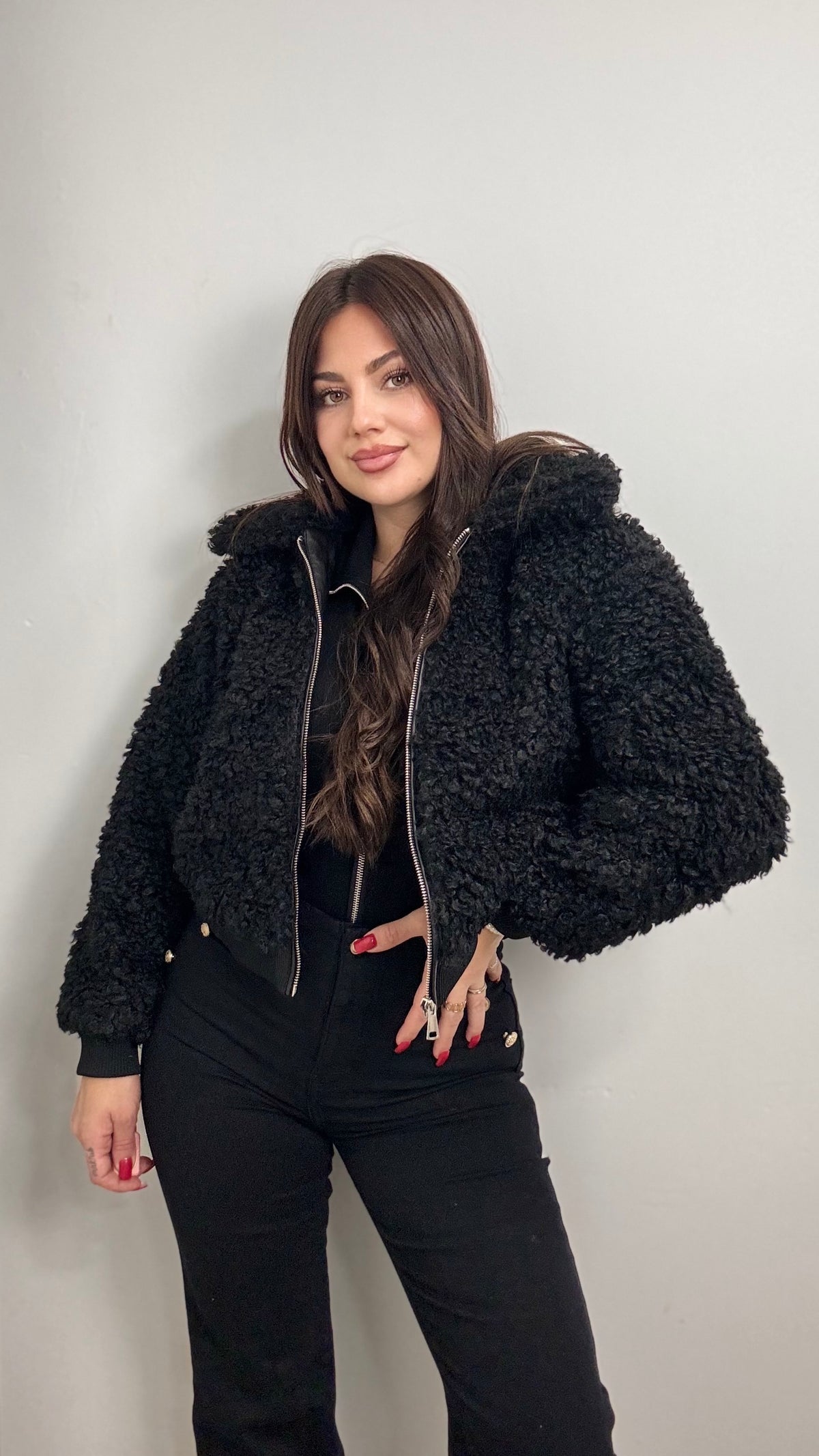 Chaqueta borre negra