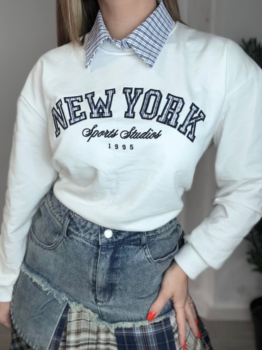 Sudadera New York blanca