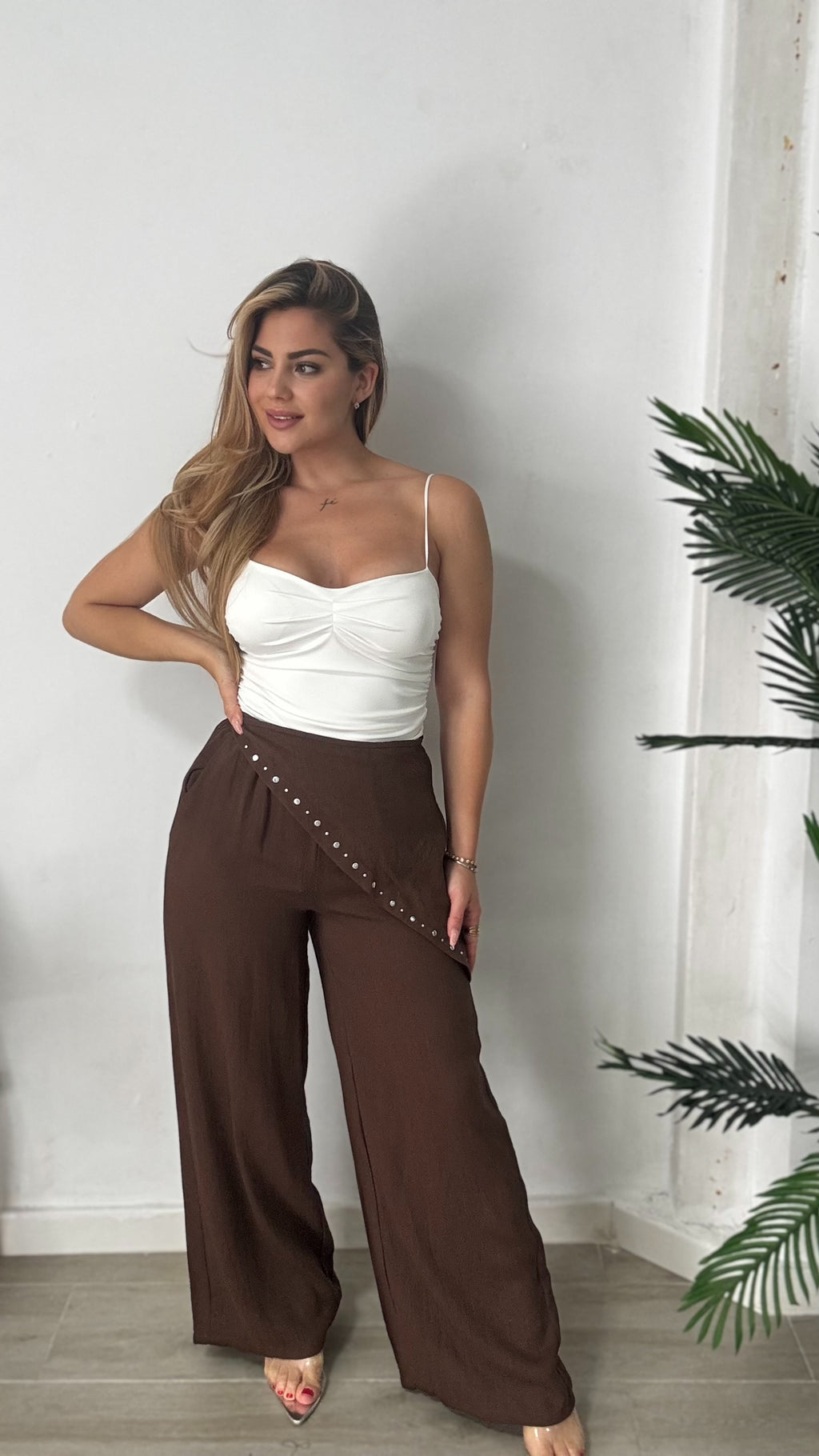 Pantalón strad marrón