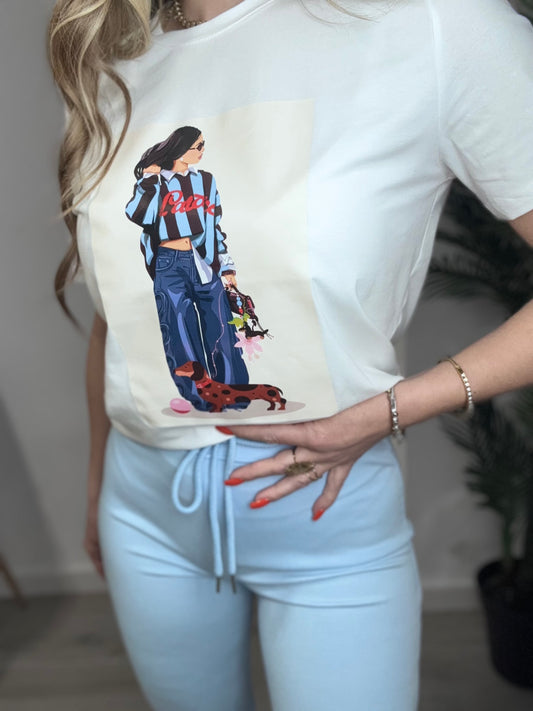 Camiseta Girls celeste