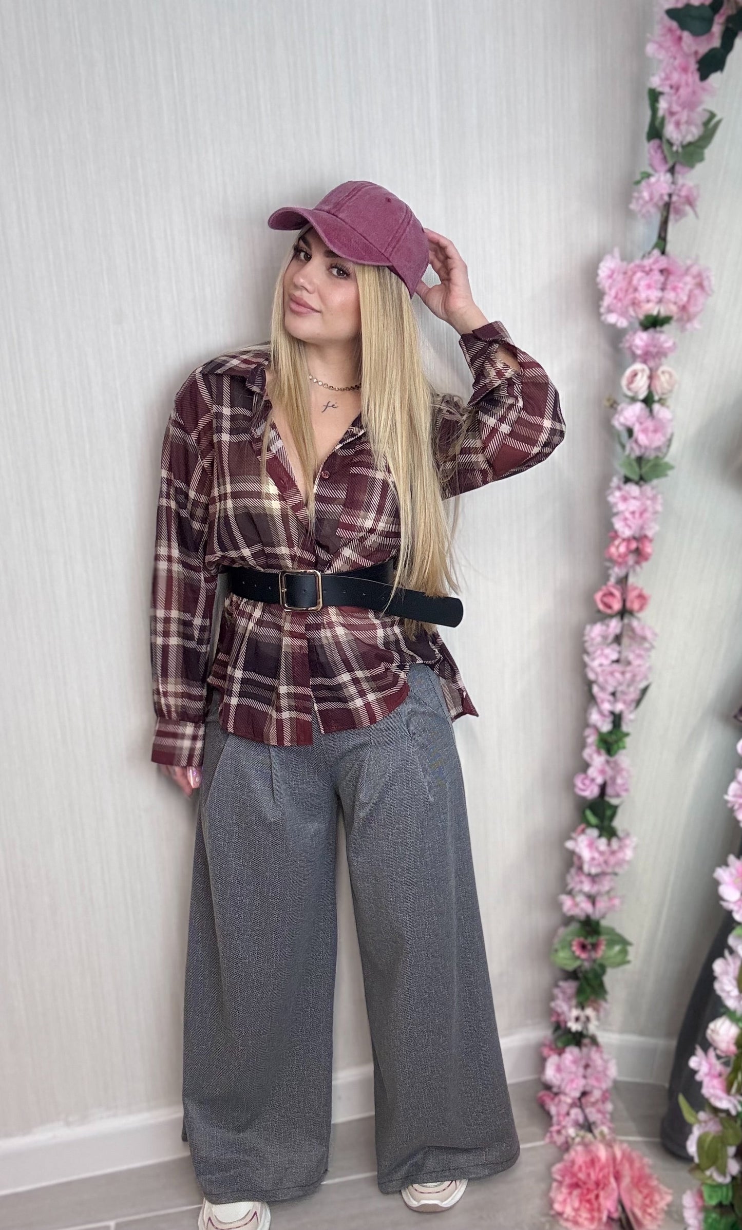 Pantalón palazzo gris