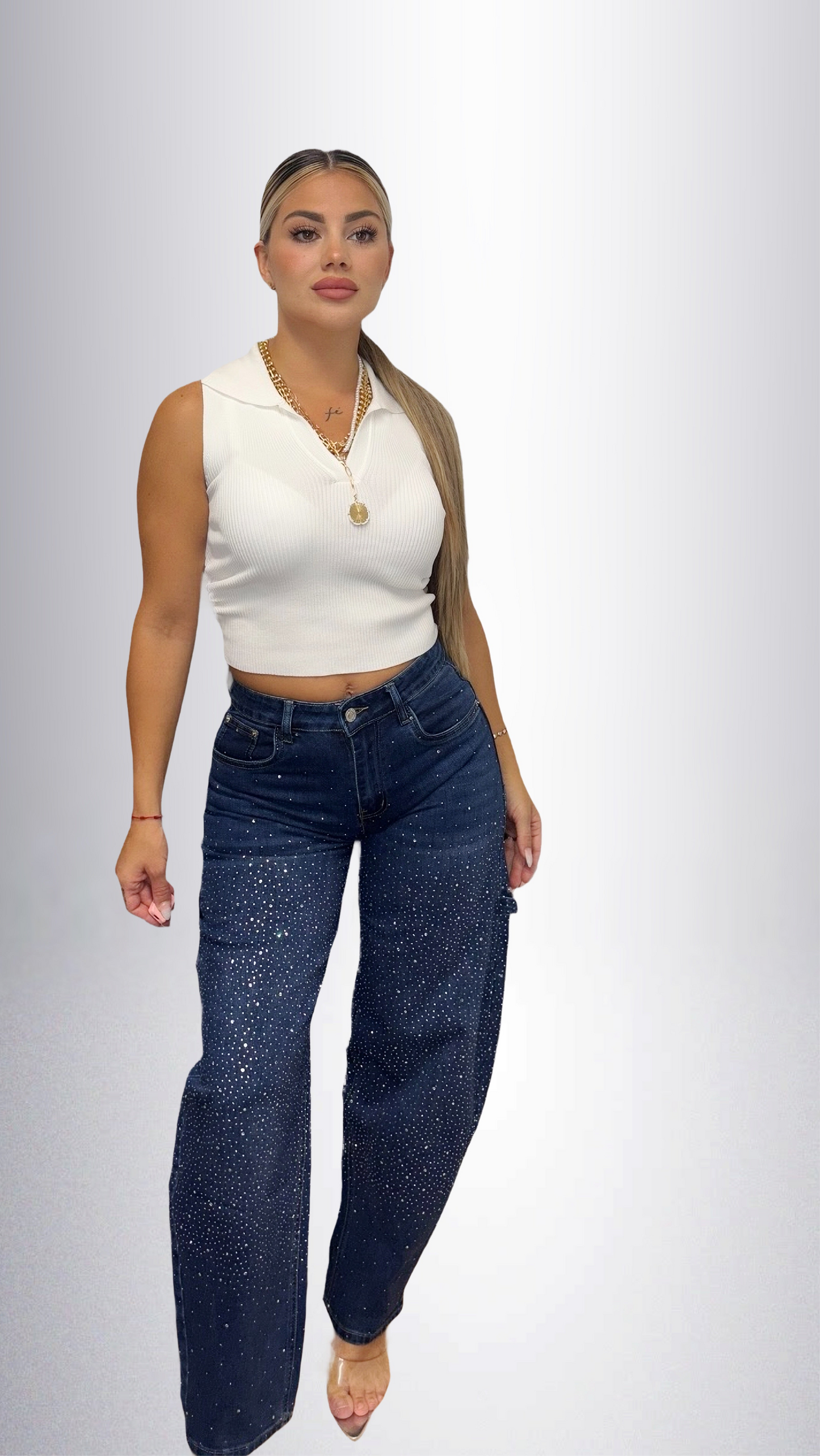 Pantalón vaquero brillo
